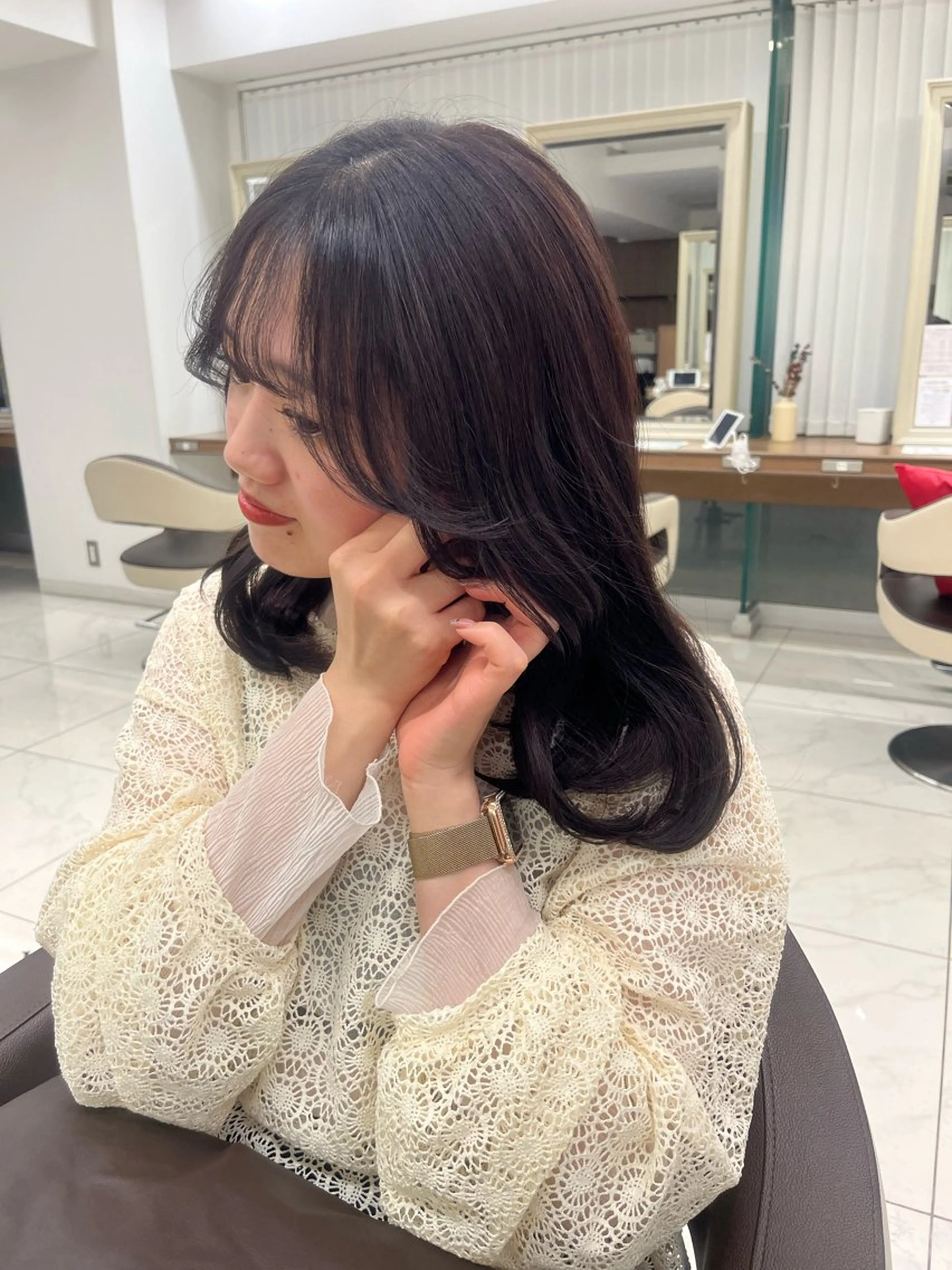 ミディアム カラー ラベンダーカラー ラベンダーピンク ピンクカラー 西山梨々【12/1〜 産休を頂きます🎀】のヘアスタイル