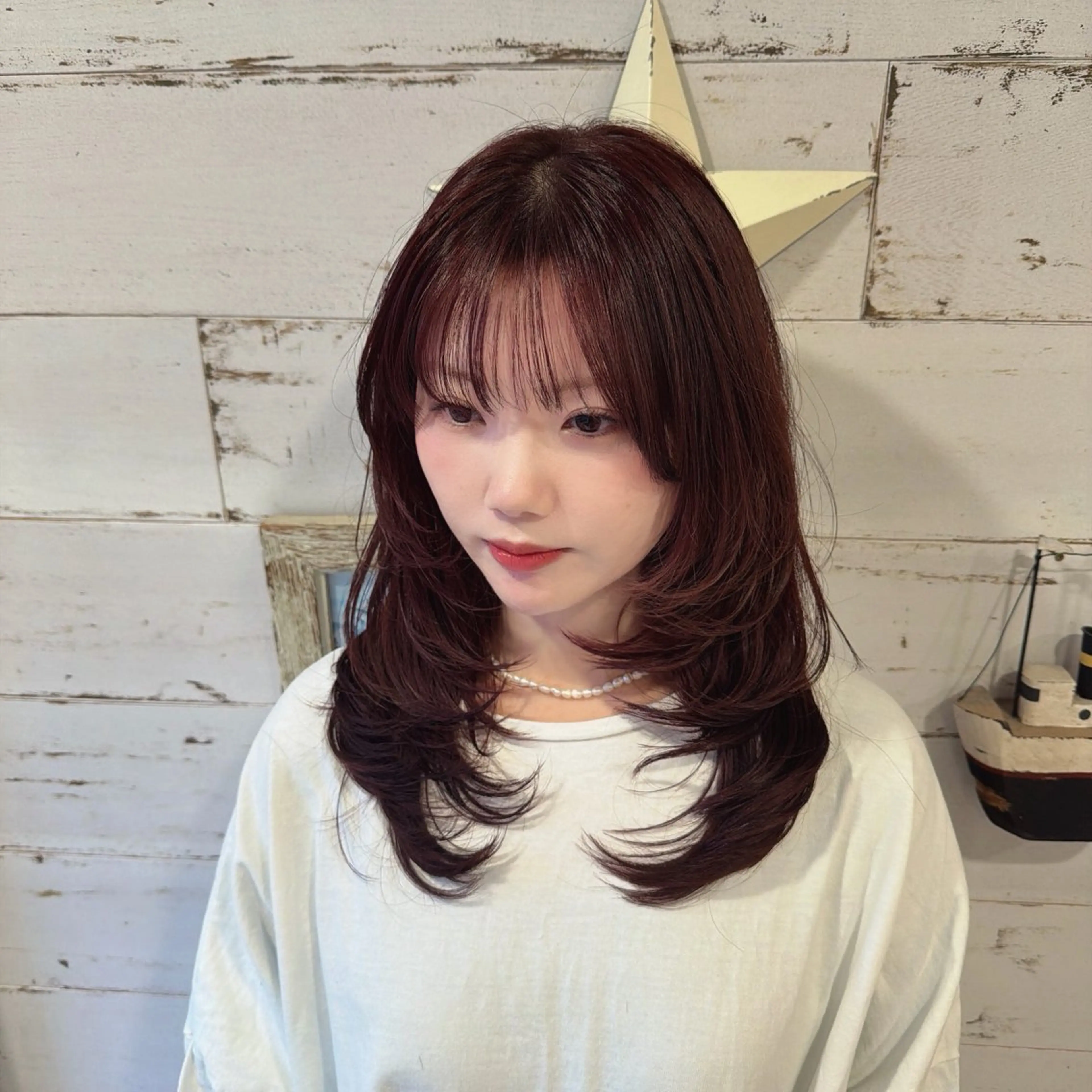 ロング カラー カット ヘアカラー トリートメント 小柳 夏美のヘアスタイル