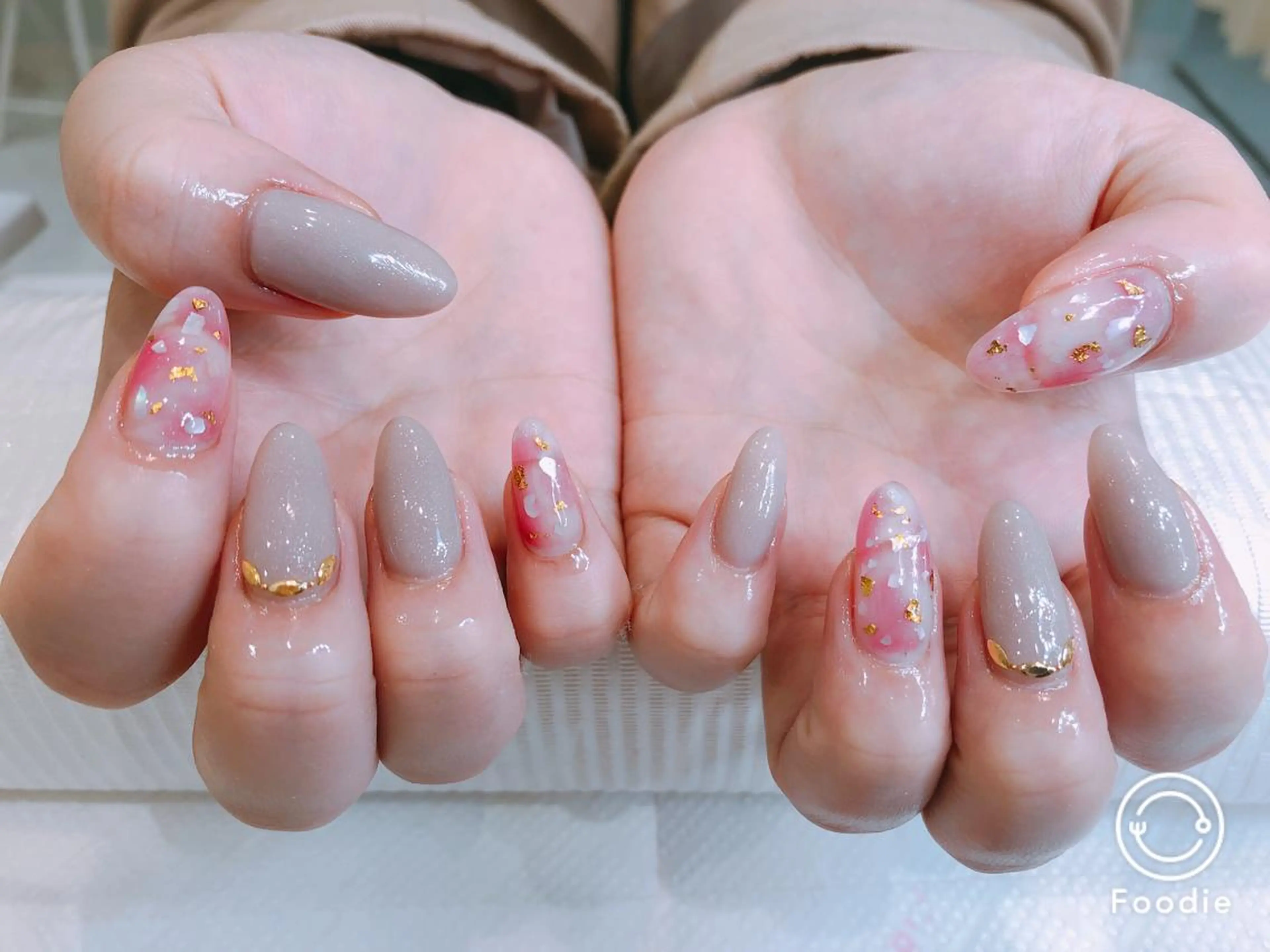 セミロング ネイル 長さ出し専門 nynaのネイルデザイン