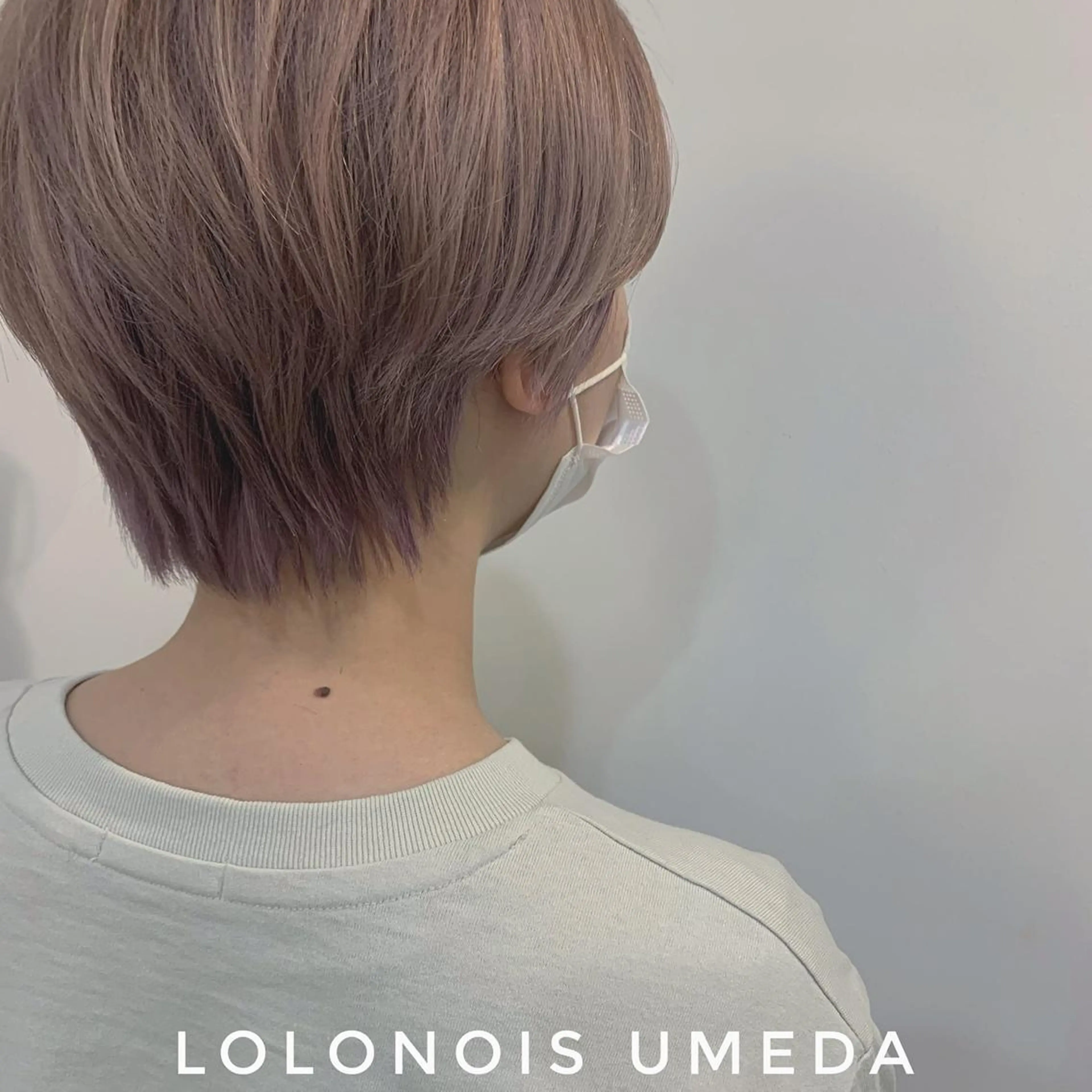 ショート カラー ラベンダーカラー ピンクカラー ピンクラベンダー Lolonois梅田 /Okazaki:)のヘアスタイル