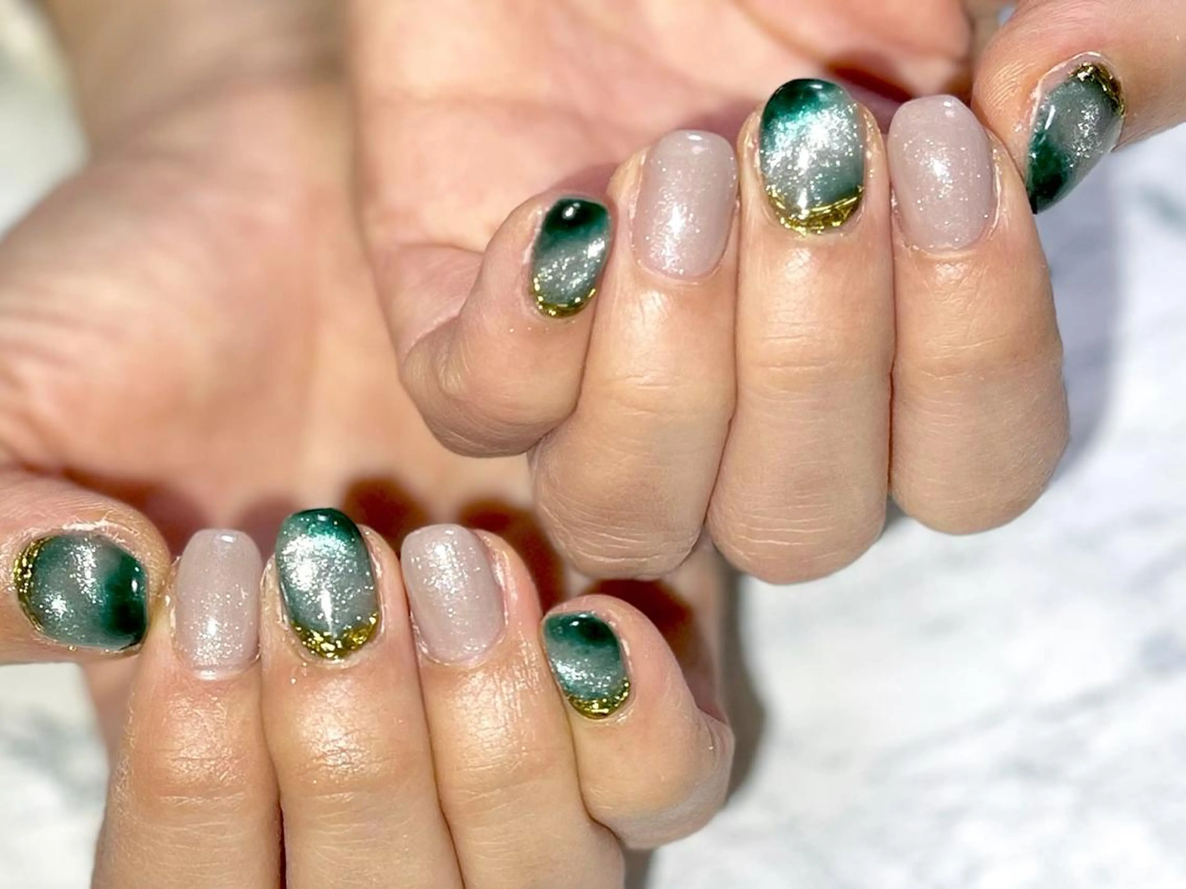 ネイル フットネイル マグネットネイル ニュアンスネイル シンプルネイル 春ネイル ハンドネイル ネイル フフラ所属・nail fufla ♡yamane♡のネイルデザイン