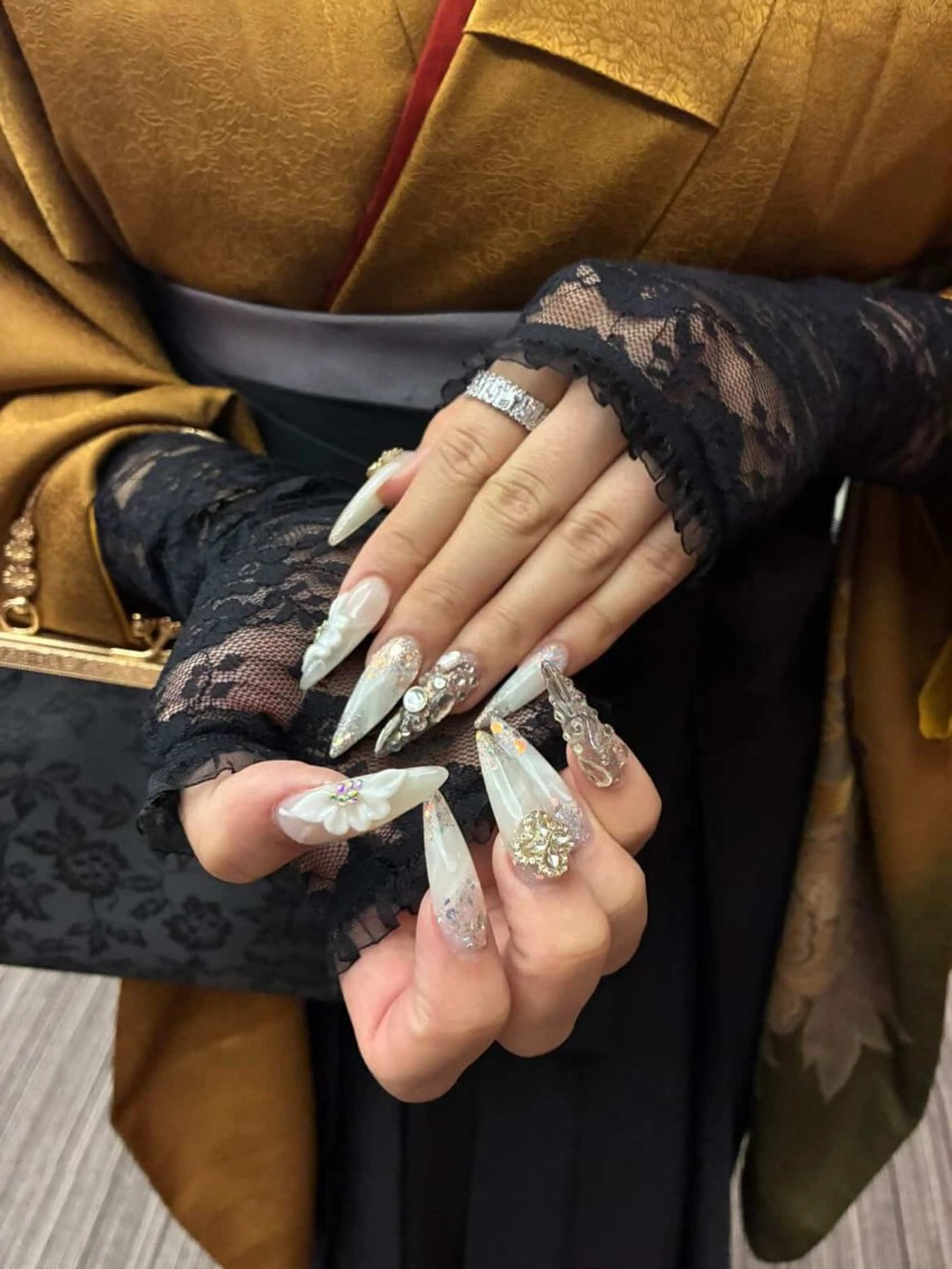 ネイル フラワーネイル ロングネイル スカルプネイル icy nail れいあのネイルデザイン