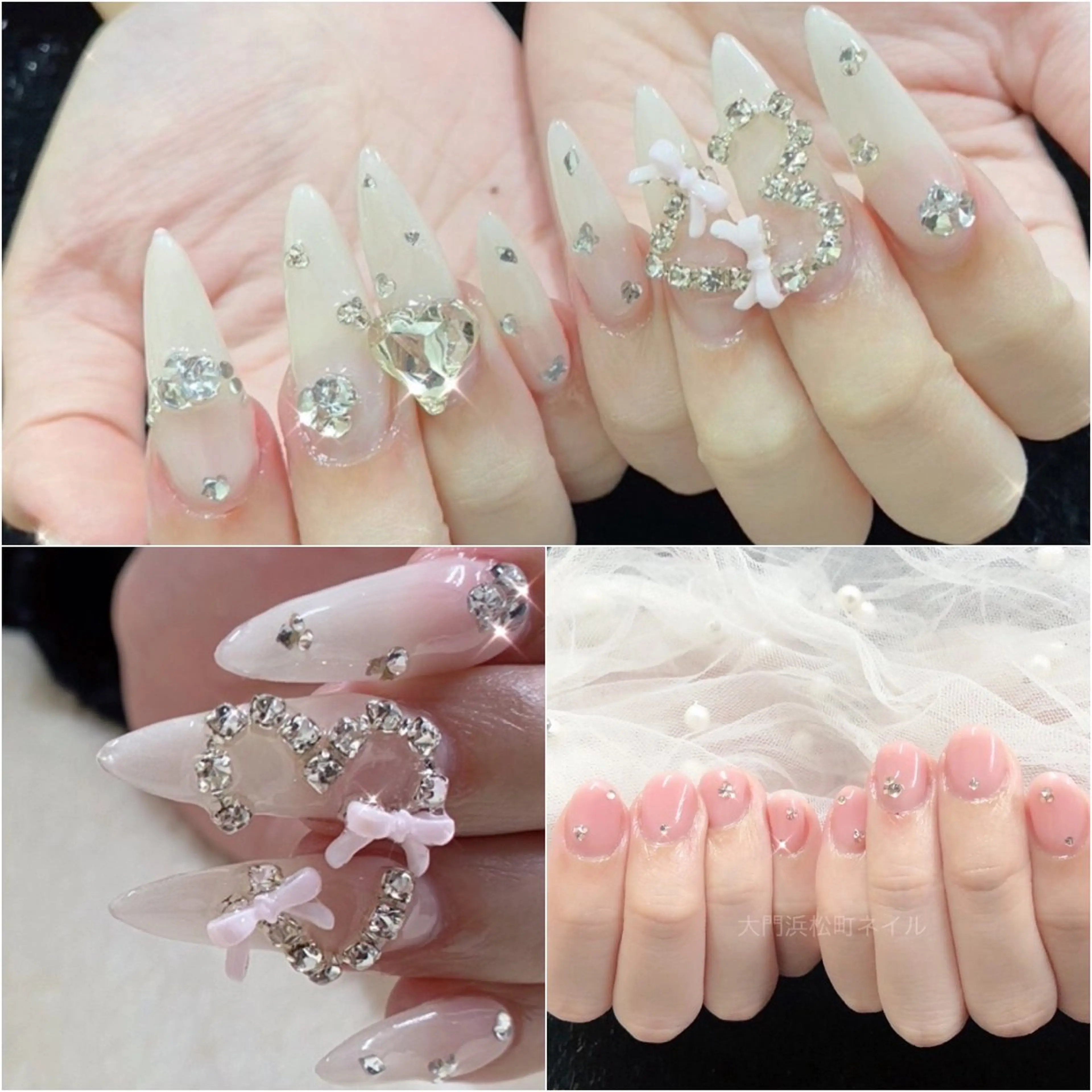 ネイル フレンチネイル ガラスフレンチ 氷ネイル・うるうるネイル マグネットネイル ミラーネイル ハンドネイル 大門浜松町 ネイルのネイルデザイン