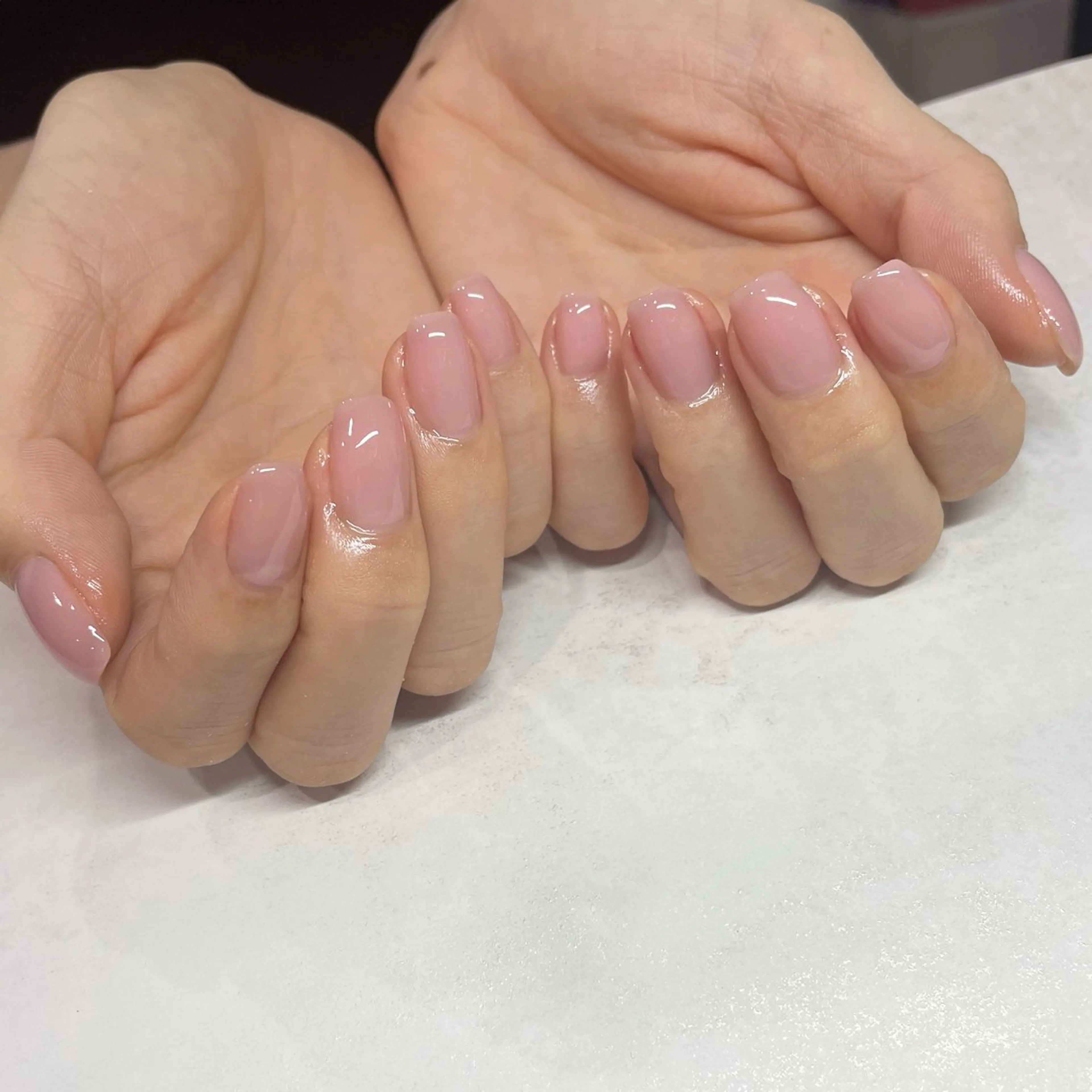 ネイル クリアネイル ピンク パラジェルサロン 大人女性が通うサロンのネイルデザイン