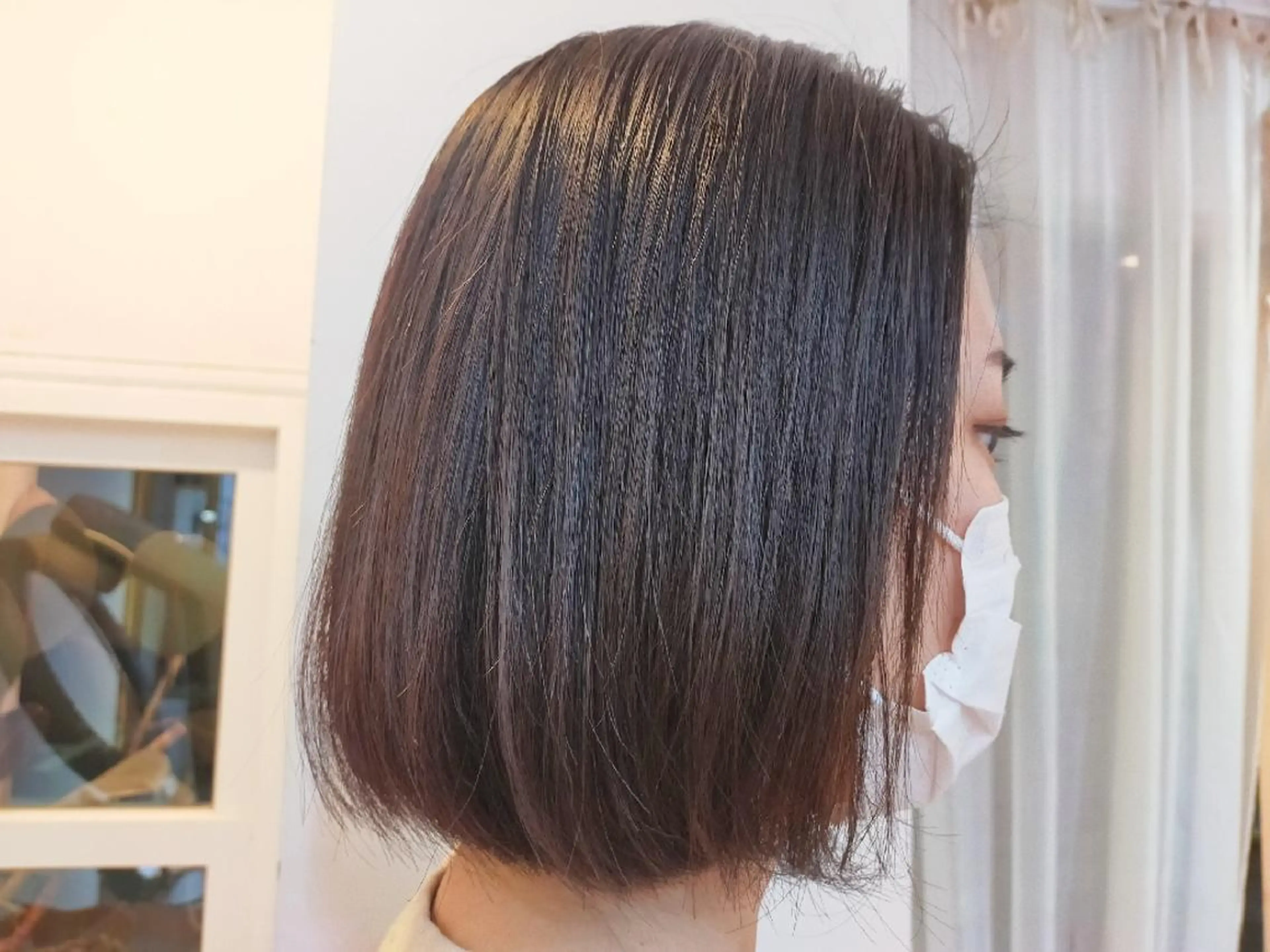 ミディアム 切りっぱなしボブ ボブ Culumi所属・Culumi クルミ 松井照雄/梅田茶屋町のヘアスタイル