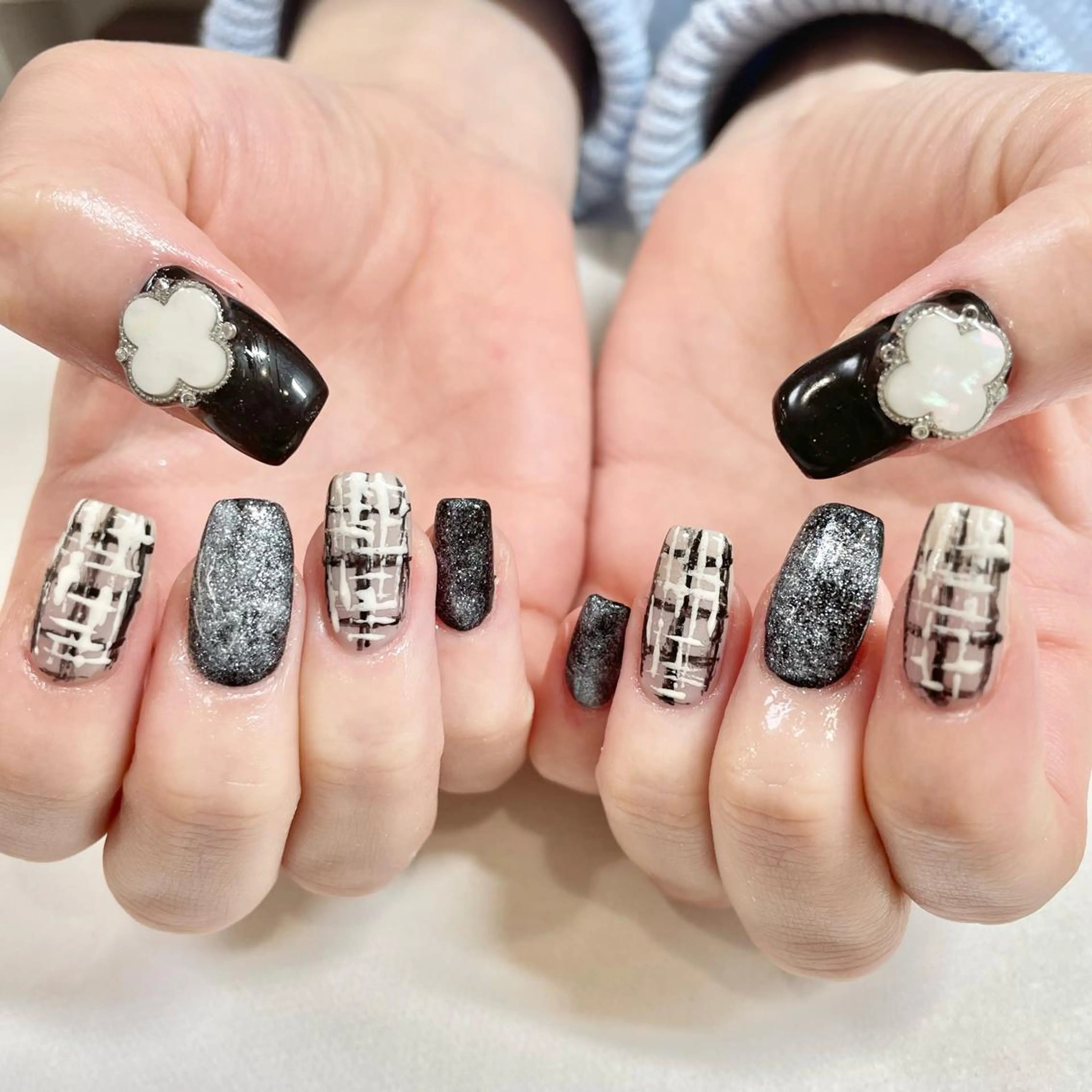 ネイル ツイードネイル 🎀AYAKO 🎀中韓ネイルのネイルデザイン