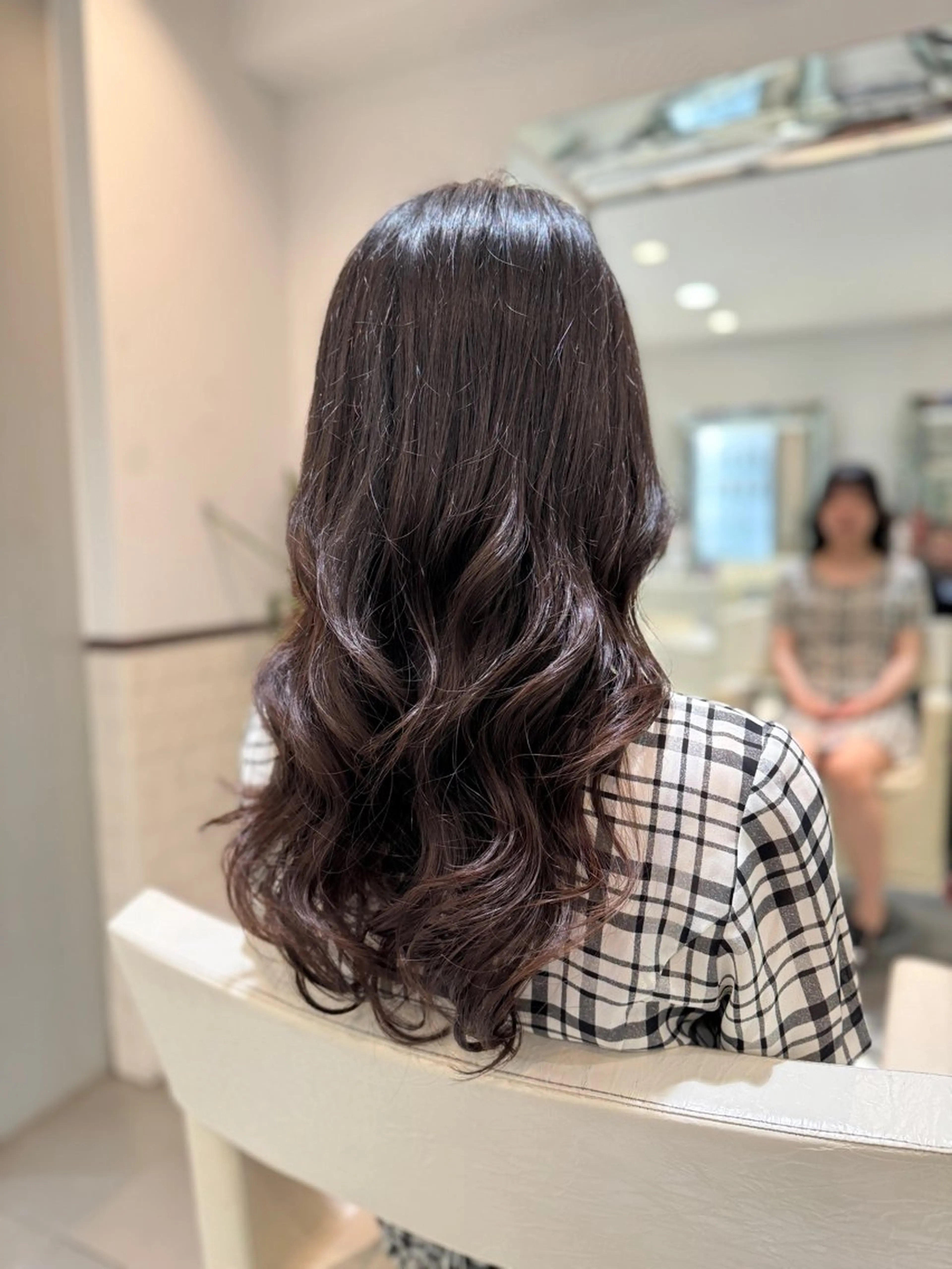 ロング 韓国風ヘア カット パーマ トリートメント デジタルパーマ/ コテ巻き風パーマのヘアスタイル