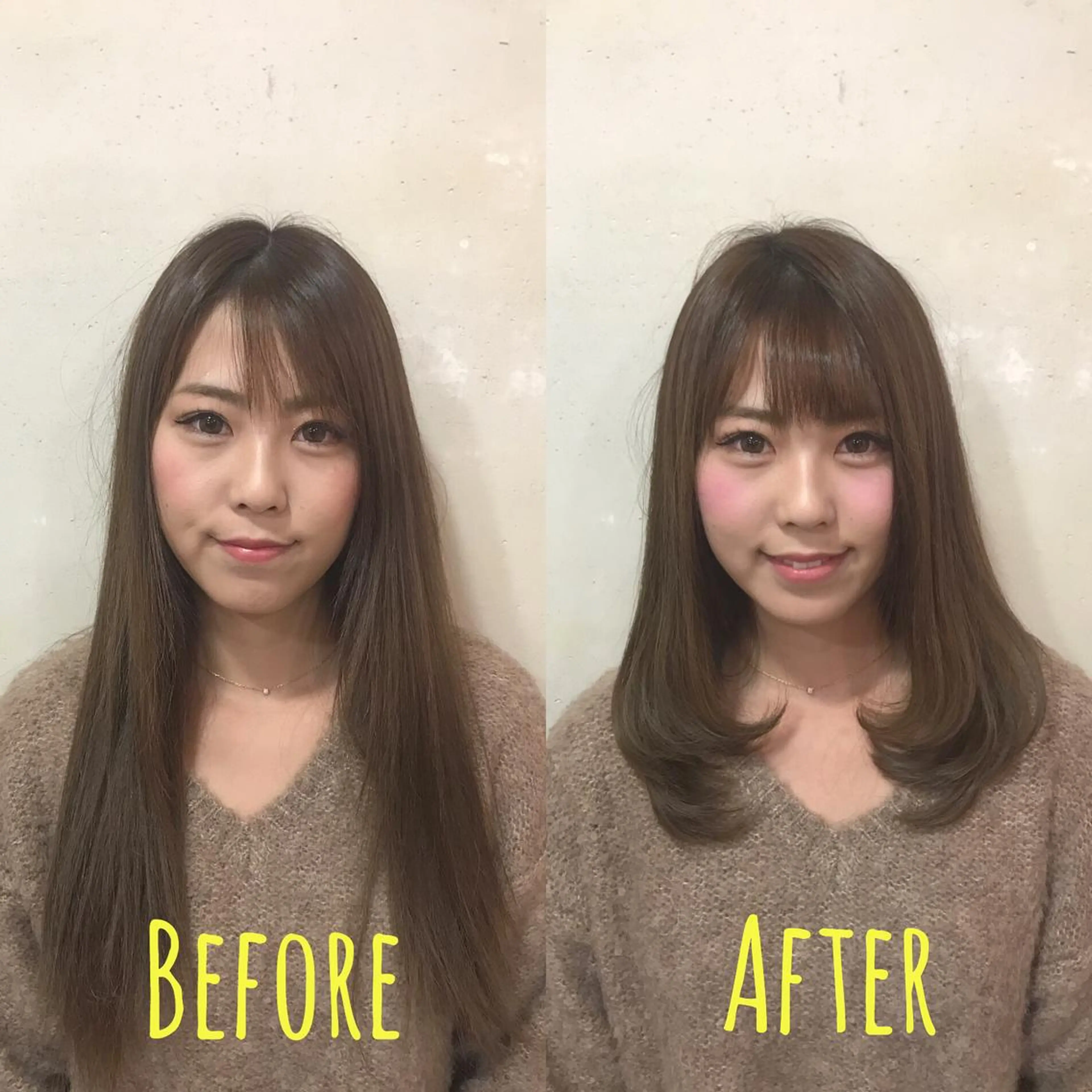 セミロング デート レイヤーカット✂︎池 袋個室サロンkumaのヘアスタイル