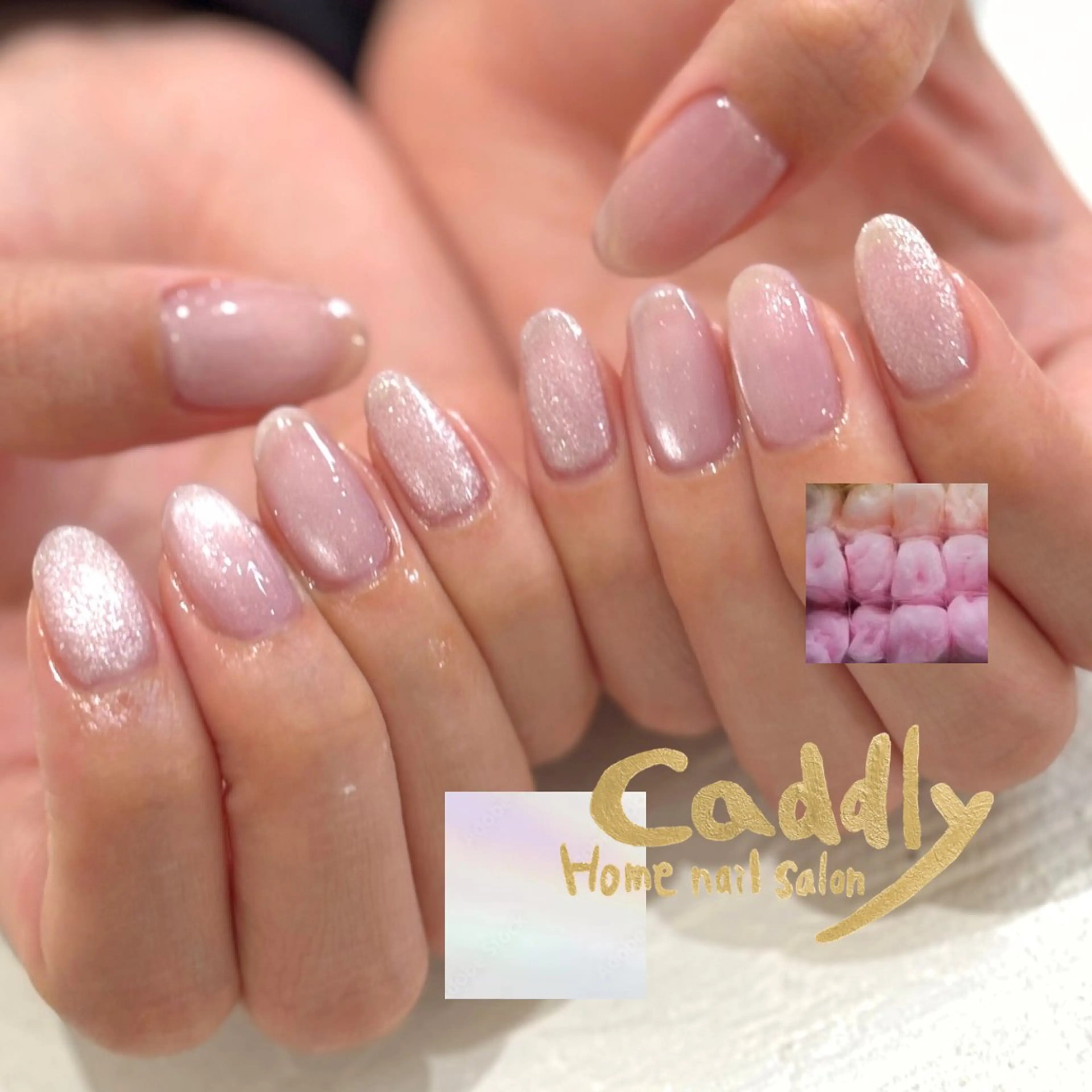 ネイル マグネットネイル ピンク ハンドネイル caddly naoのネイルデザイン