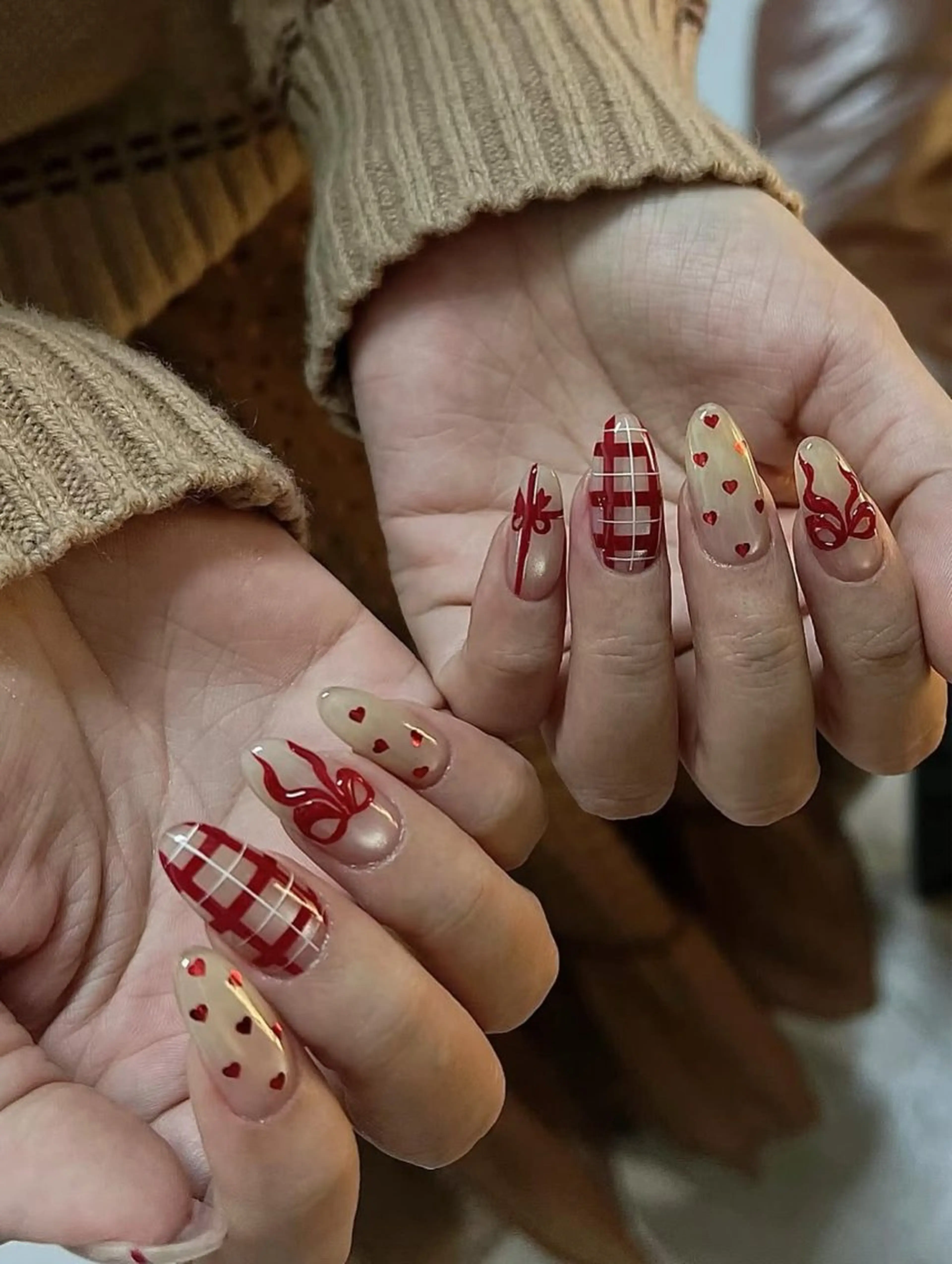 ネイル チークネイル フレンチネイル グラデーション キラキラネイル 韓国ネイル Minette nailHuongのネイルデザイン