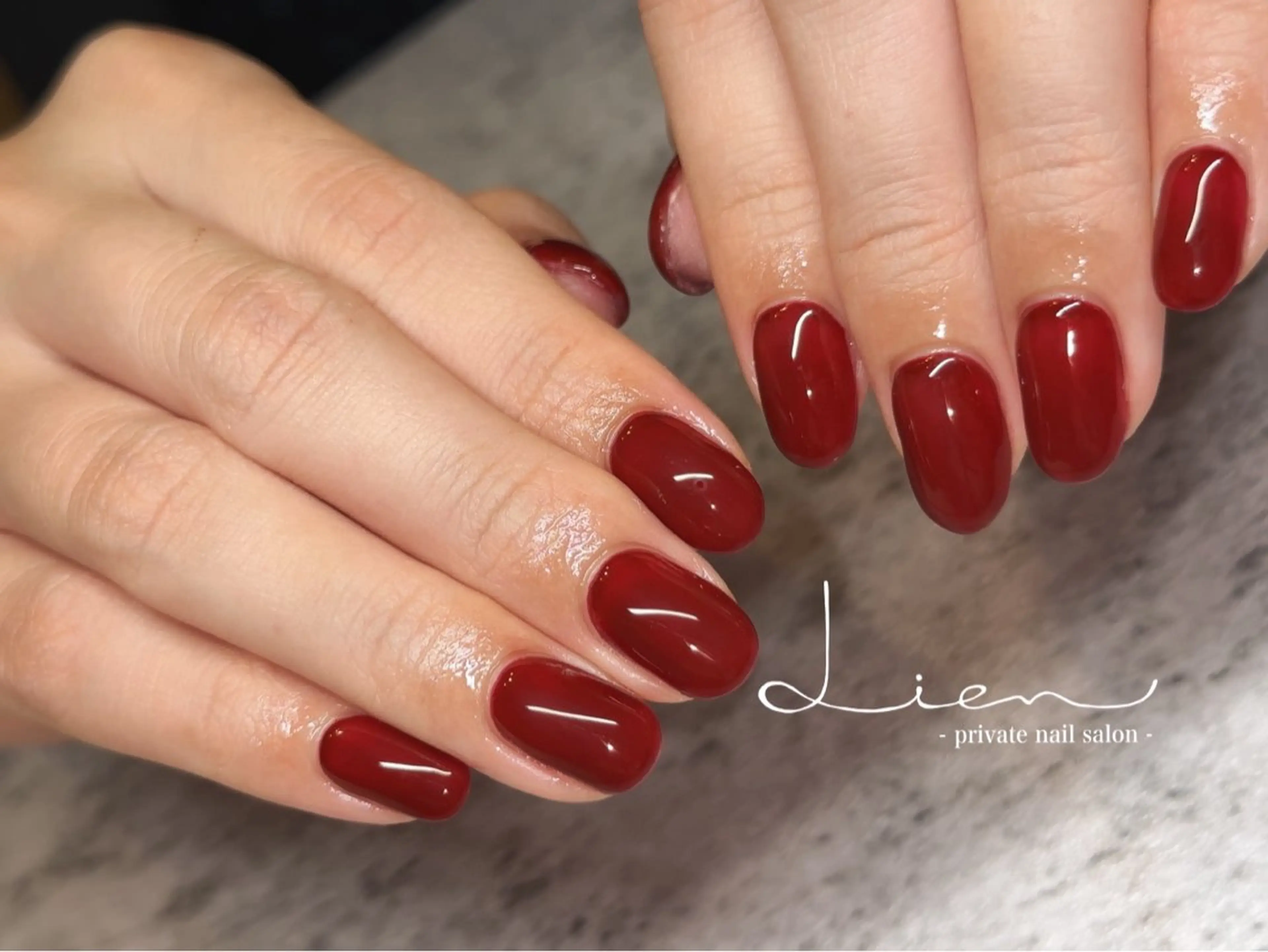 ネイル ボルドー ハンドネイル Lien 【リアン】北堀江のネイルデザイン