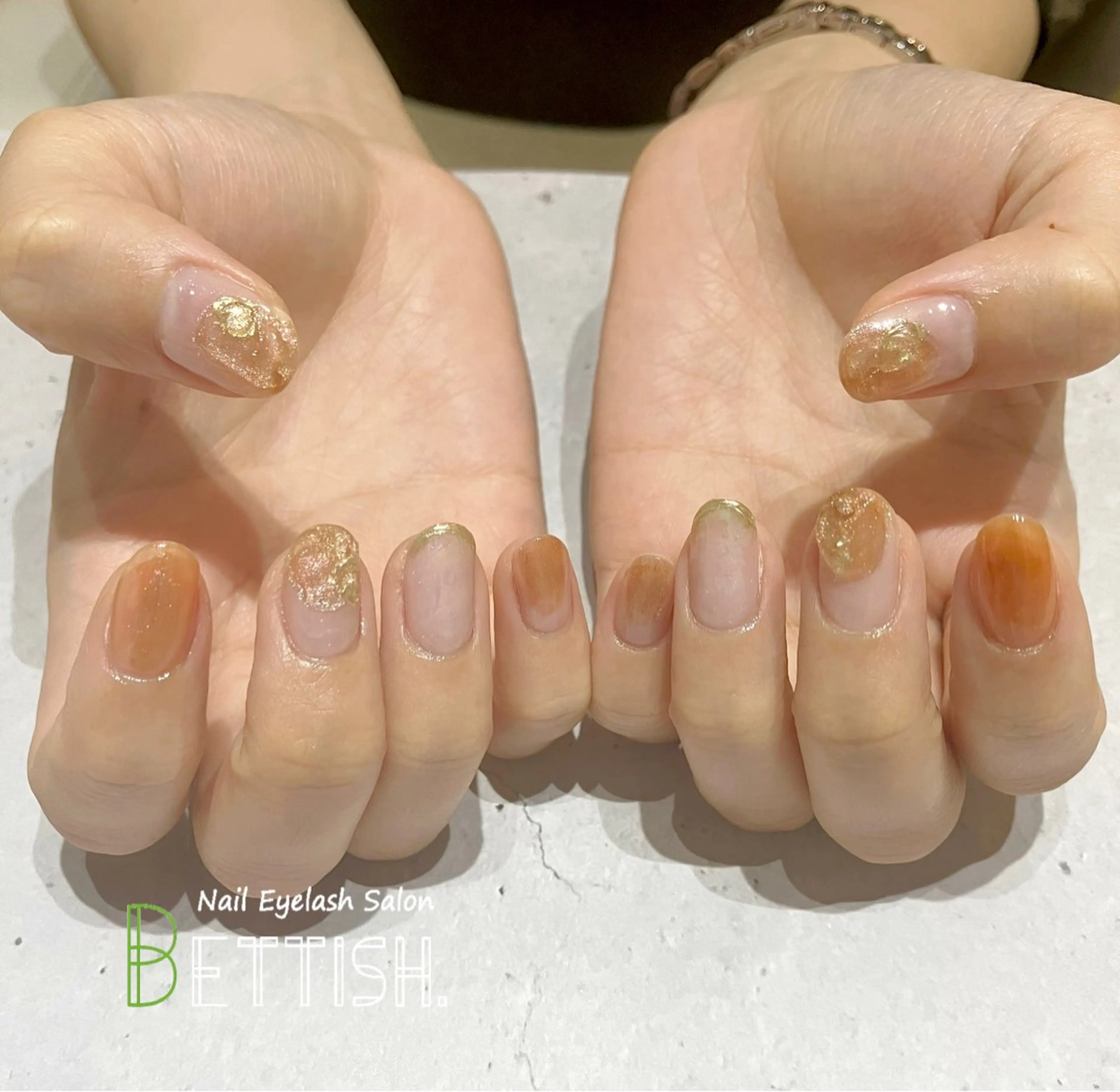 ネイル ニュアンスネイル オレンジ ハンドネイル BETTISH. KUMIKO☺︎︎のネイルデザイン