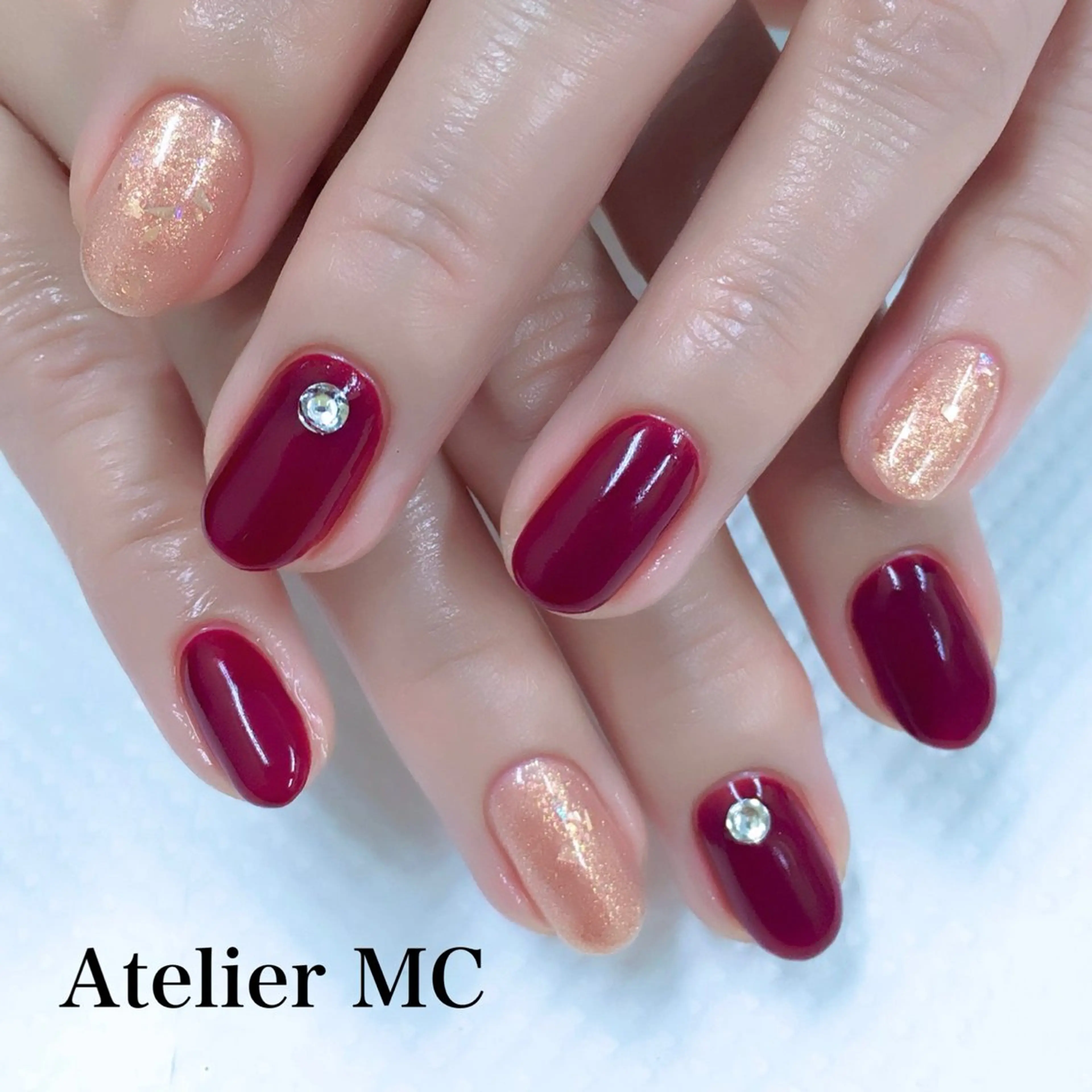 ネイル ストーンネイル ハンドネイル アトリエ エムシー 【新富町・東銀座】のネイルデザイン