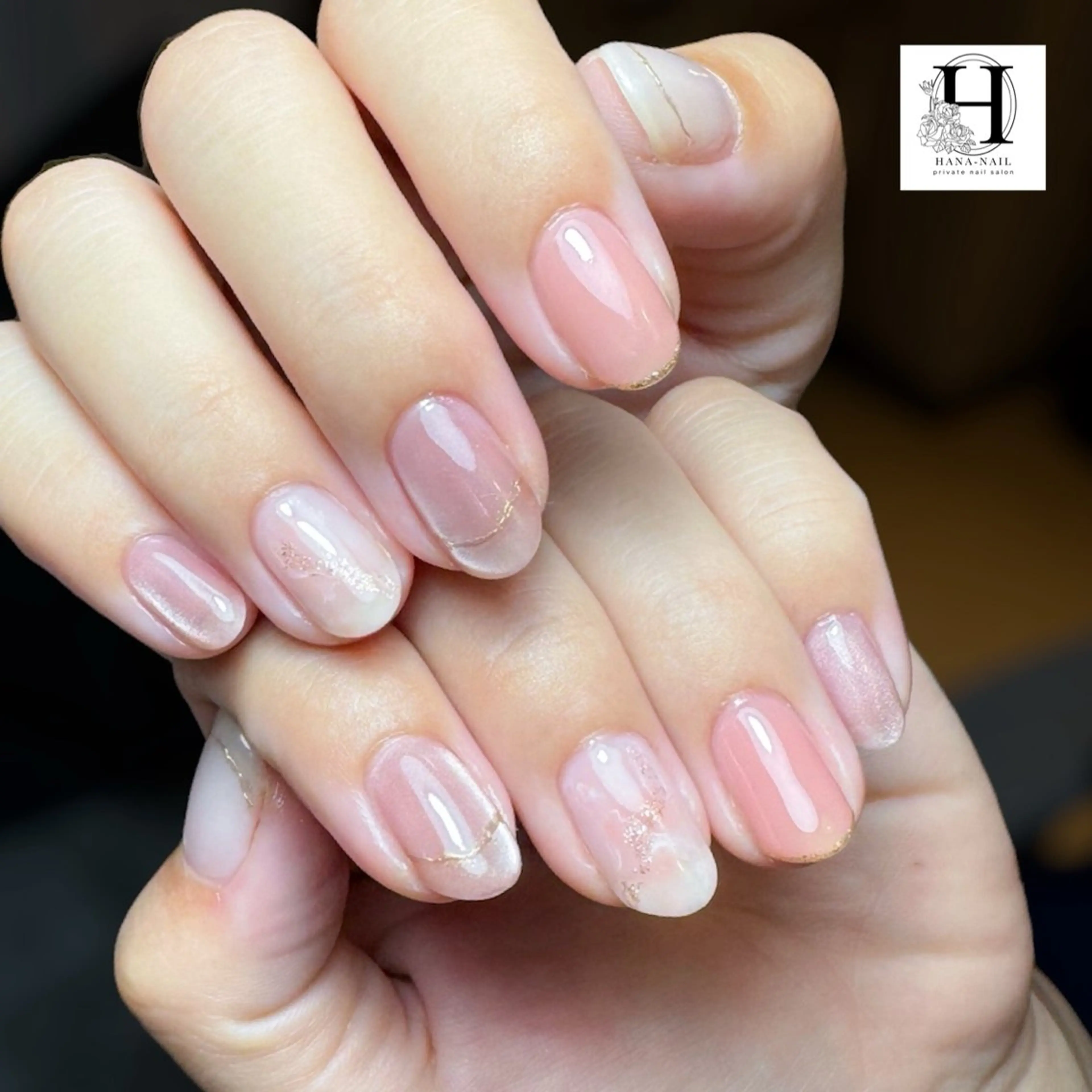 ネイル アートネイル フレンチネイル ジェルネイル マグネットネイル 大理石ネイル(マーブル) Kao hana-nailのネイルデザイン