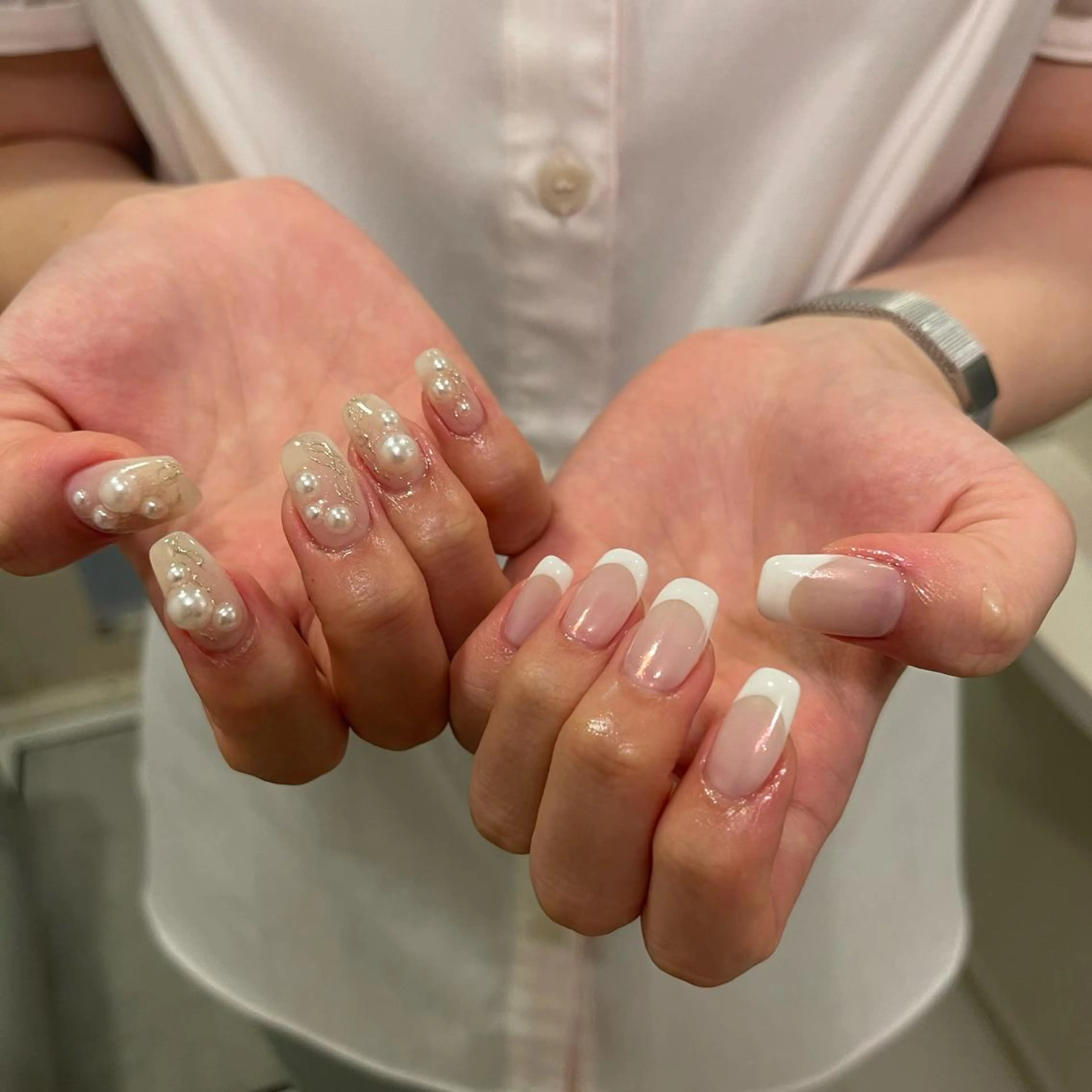 ネイル ジェルネイル 氷ネイル・うるうるネイル 韓国ネイル ラメ(グリッター) ミラーネイル ニュアンスネイル 💅🏻yuuiのネイルデザイン