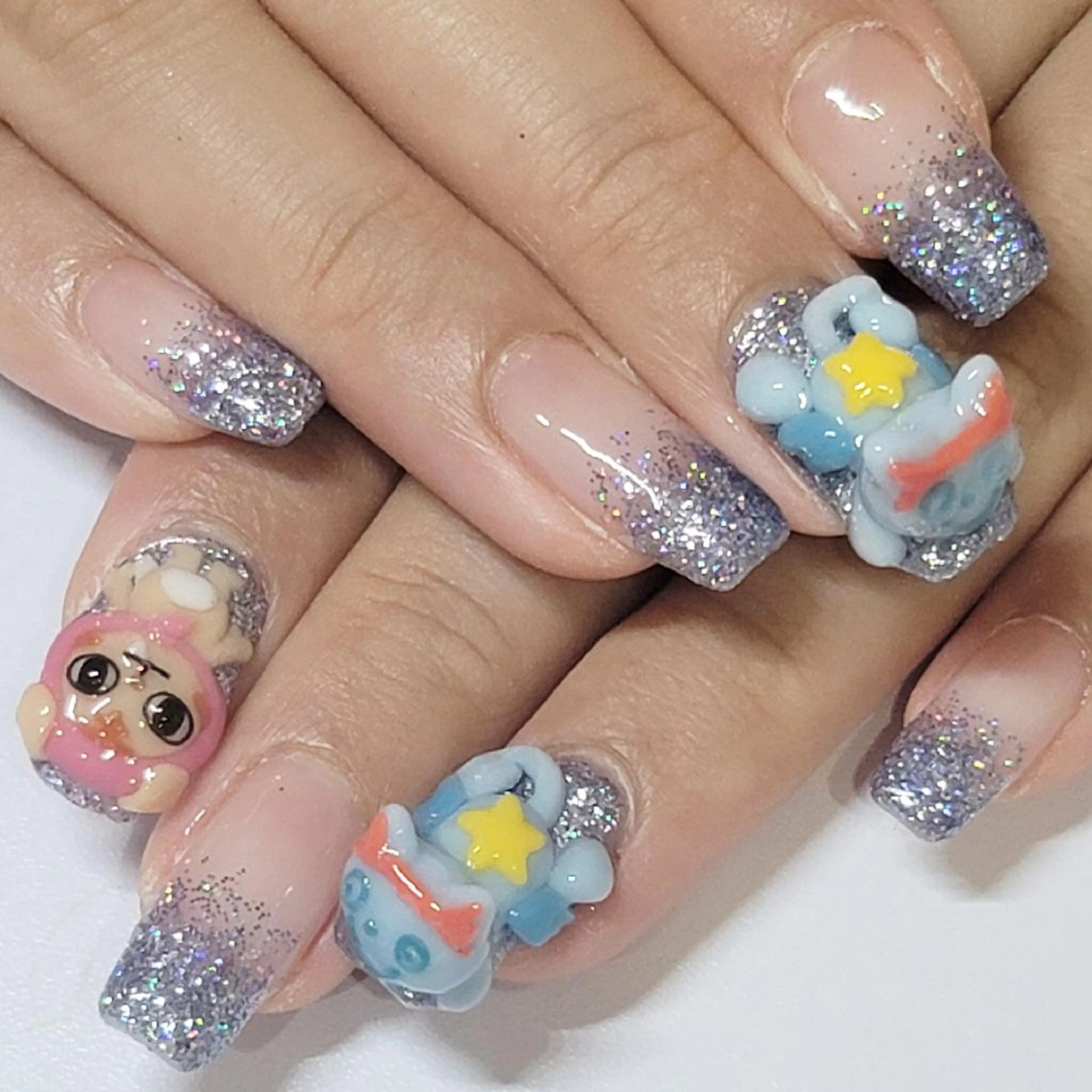 ネイル アートネイル グラデーション ラメ(グリッター) パープル ハンドネイル よしだ ひろきのネイルデザイン