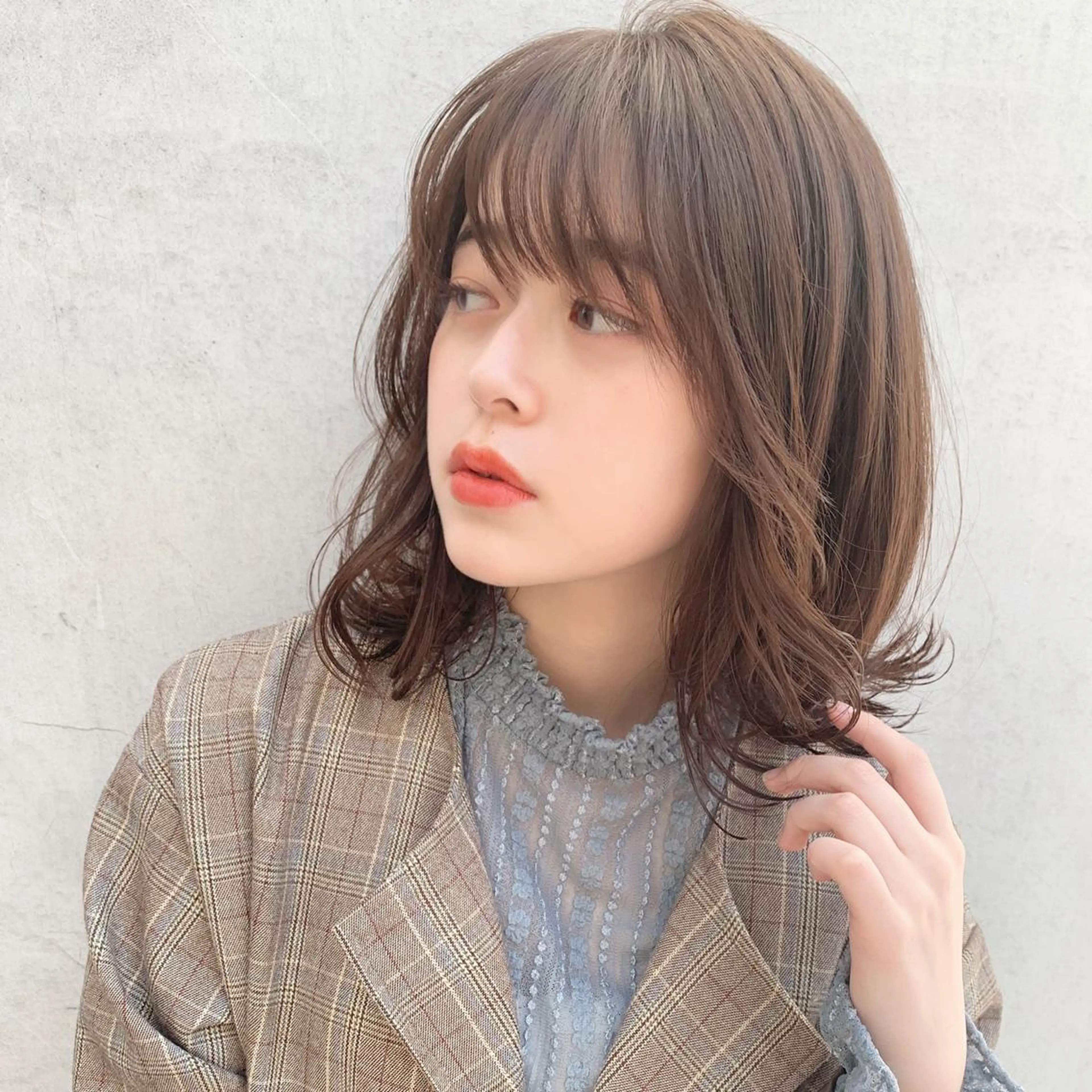 ミディアム カラー ベージュカラー 透明感カラー ボブ くびれヘア 髪質改善カラー☆ ヘアアレンジmiyuのヘアスタイル