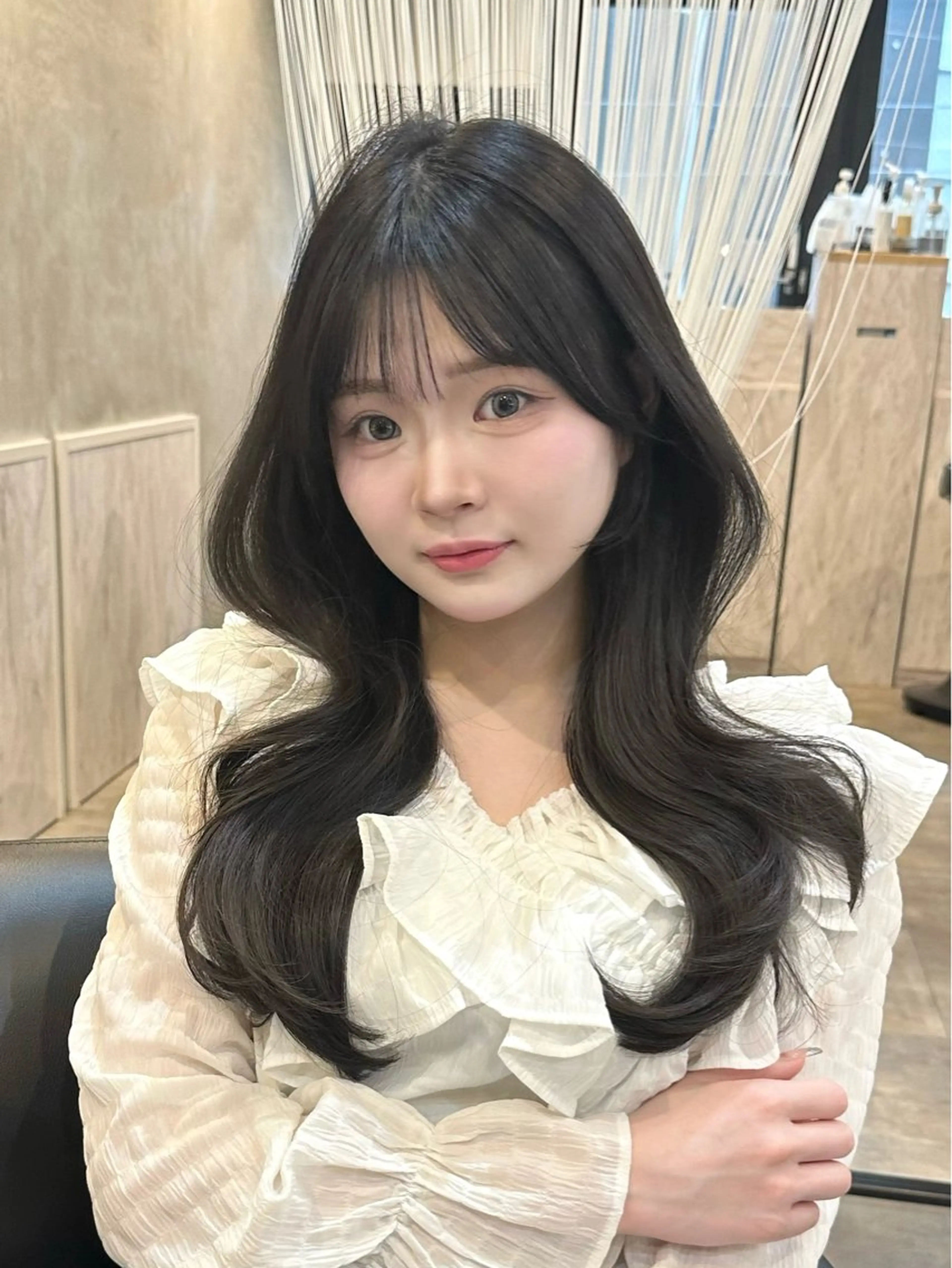 ロング カット ヘアカラー トリートメント 🌹ハッシュカット、 レイヤー韓国ヘア🌹のヘアスタイル