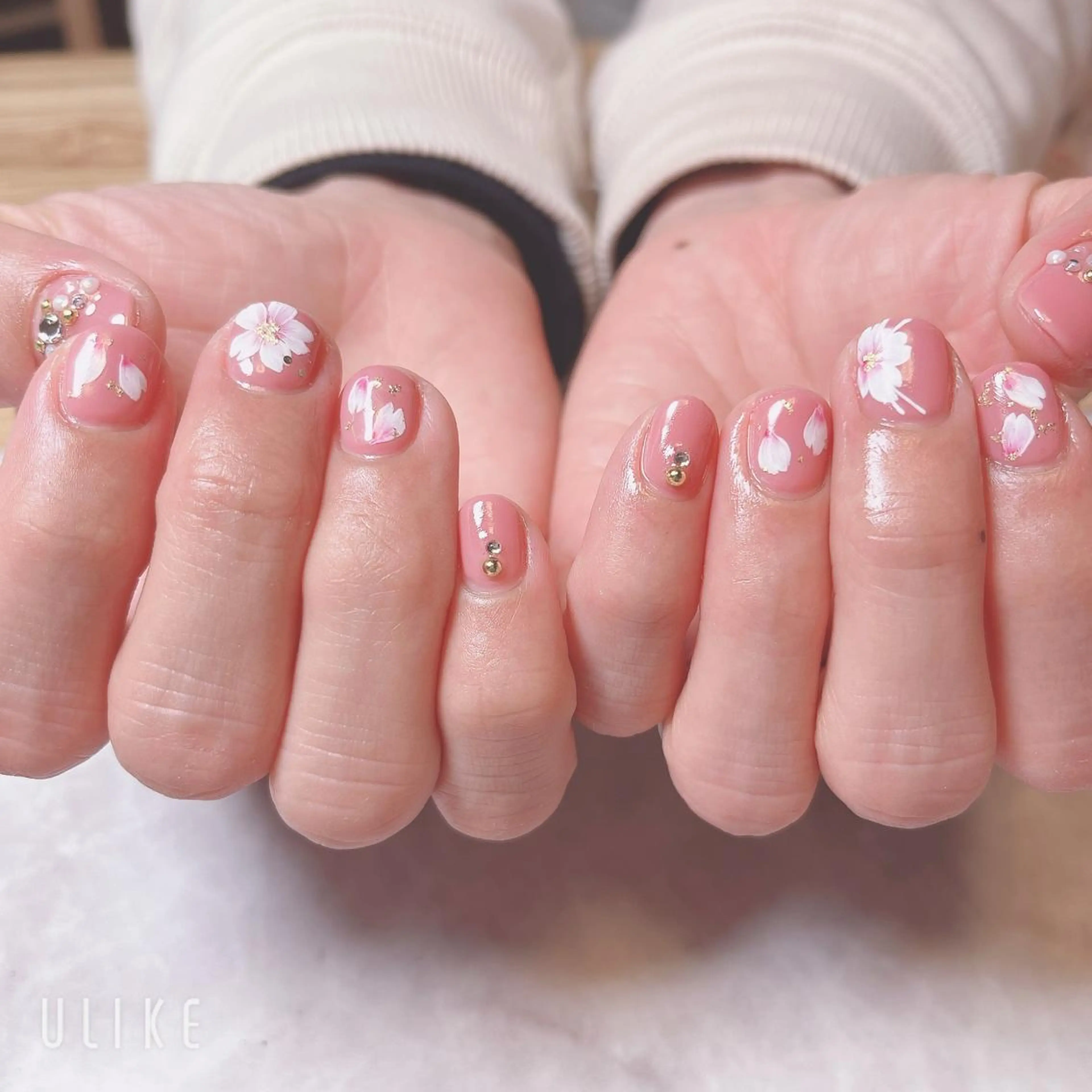 ネイル 春ネイル ❁miju nail 大人上品/自爪育成のネイルデザイン