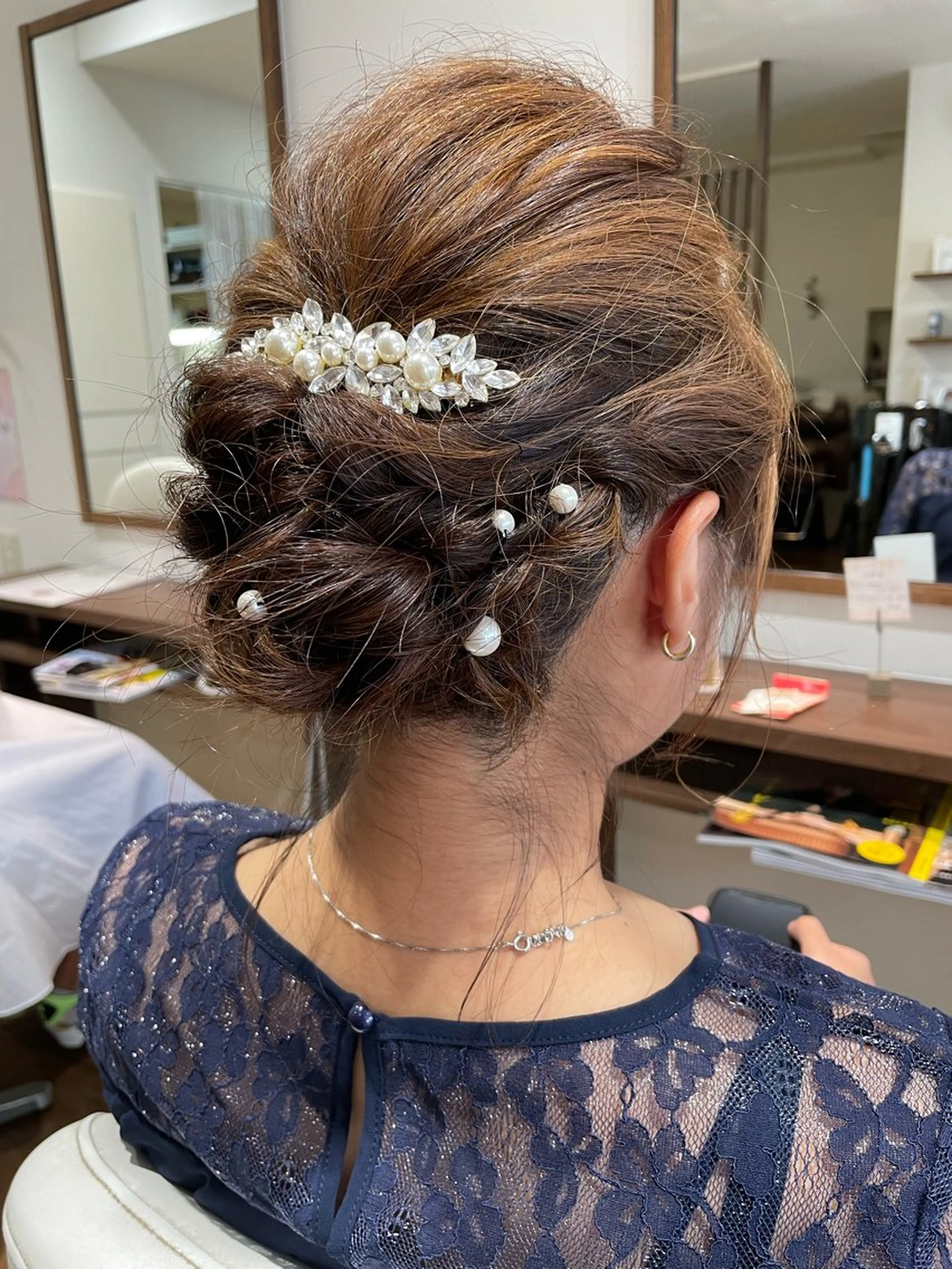 セミロング ヘアアレンジ 結婚式・ブライダル 絹村 健人のヘアスタイル