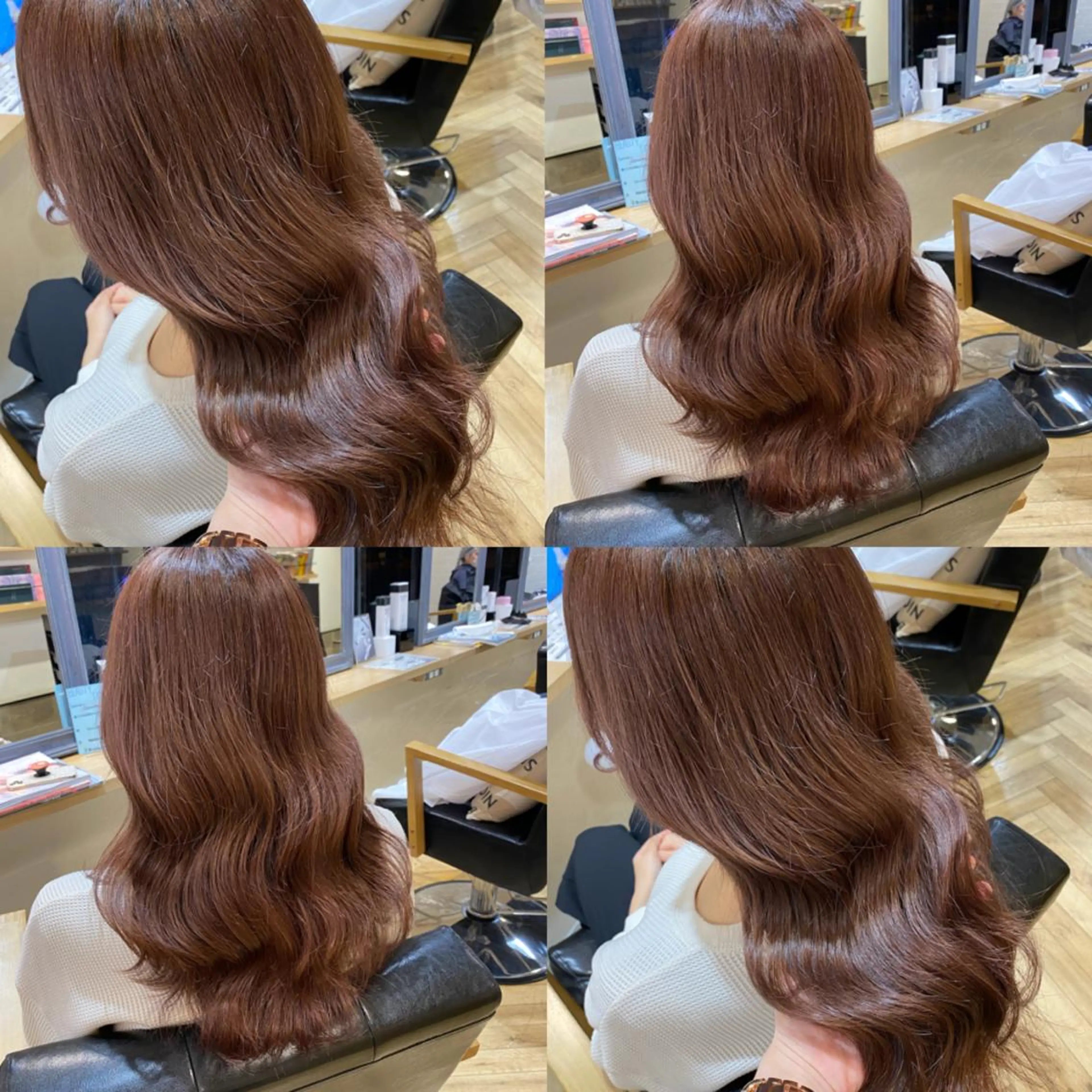 ロング カラー ベージュカラー ピンクカラー ピンクベージュ 艶カラー/韓国顔周り 🎀mamiのヘアスタイル