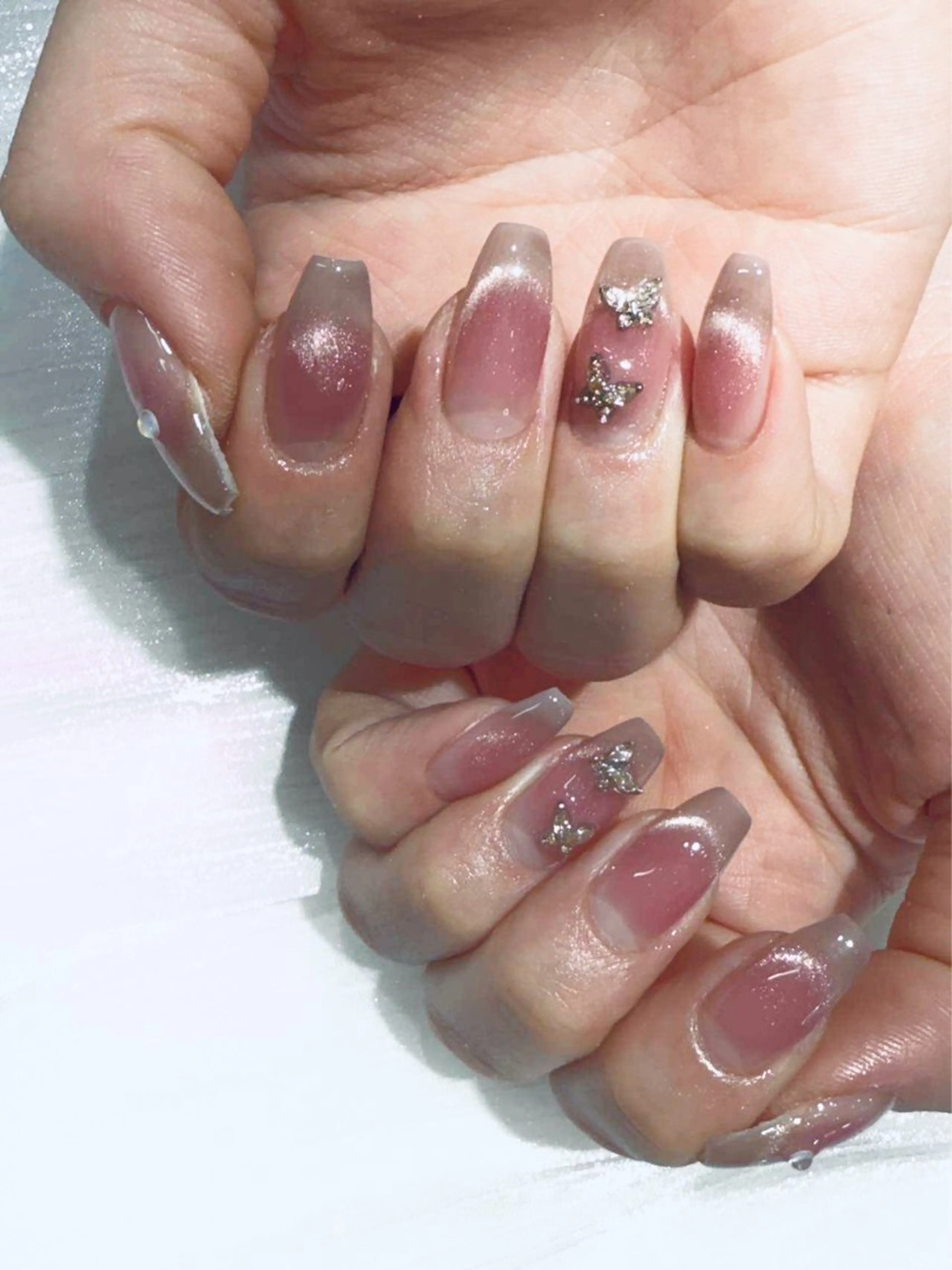 ネイル チークネイル 長さ出し フレンチネイル ガーリー 韓国ネイル sun nail池袋 モデル募集のネイルデザイン