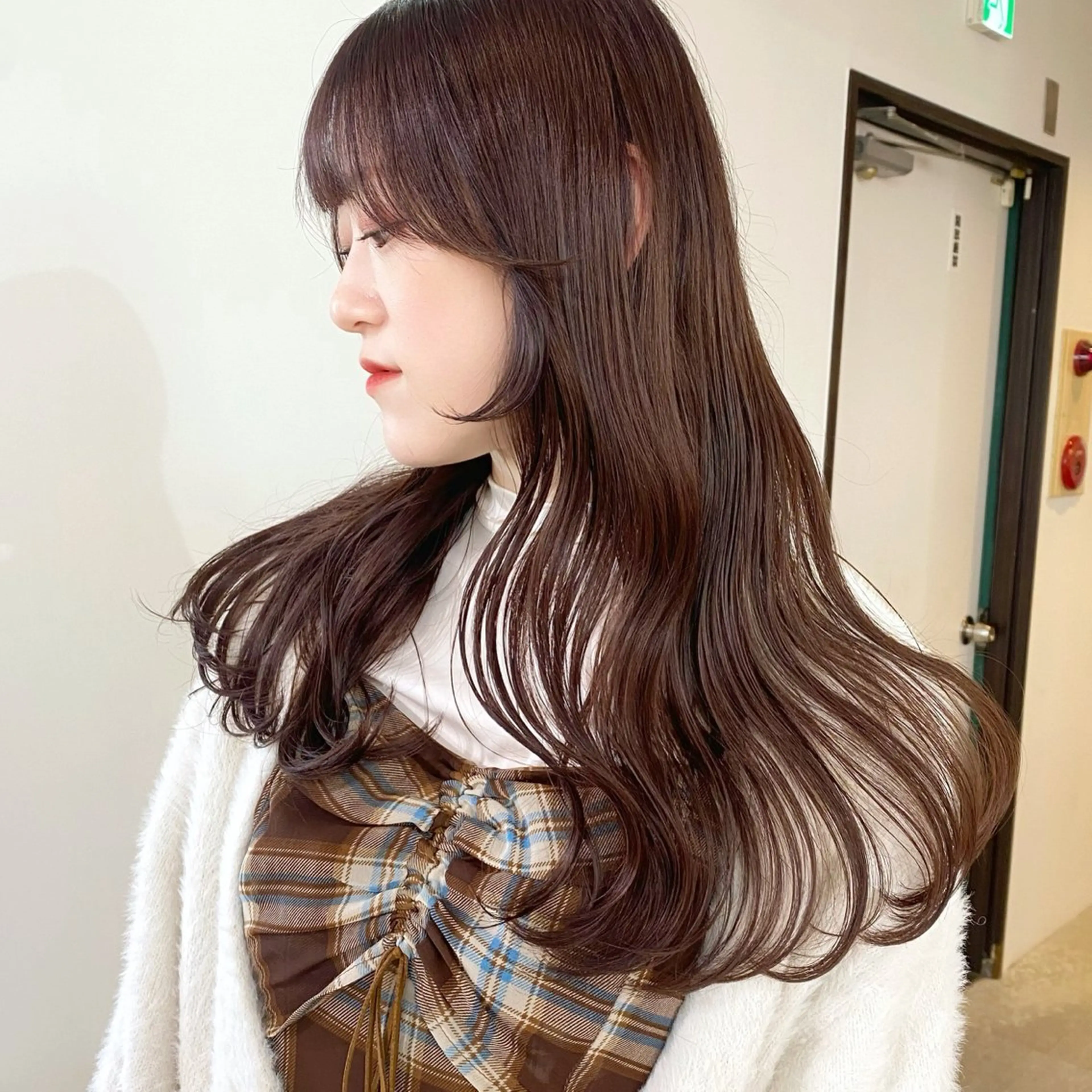 ロング 顔周りカット カット ヘアカラー mizuki/ピンク ベージュ.レイヤーのヘアスタイル