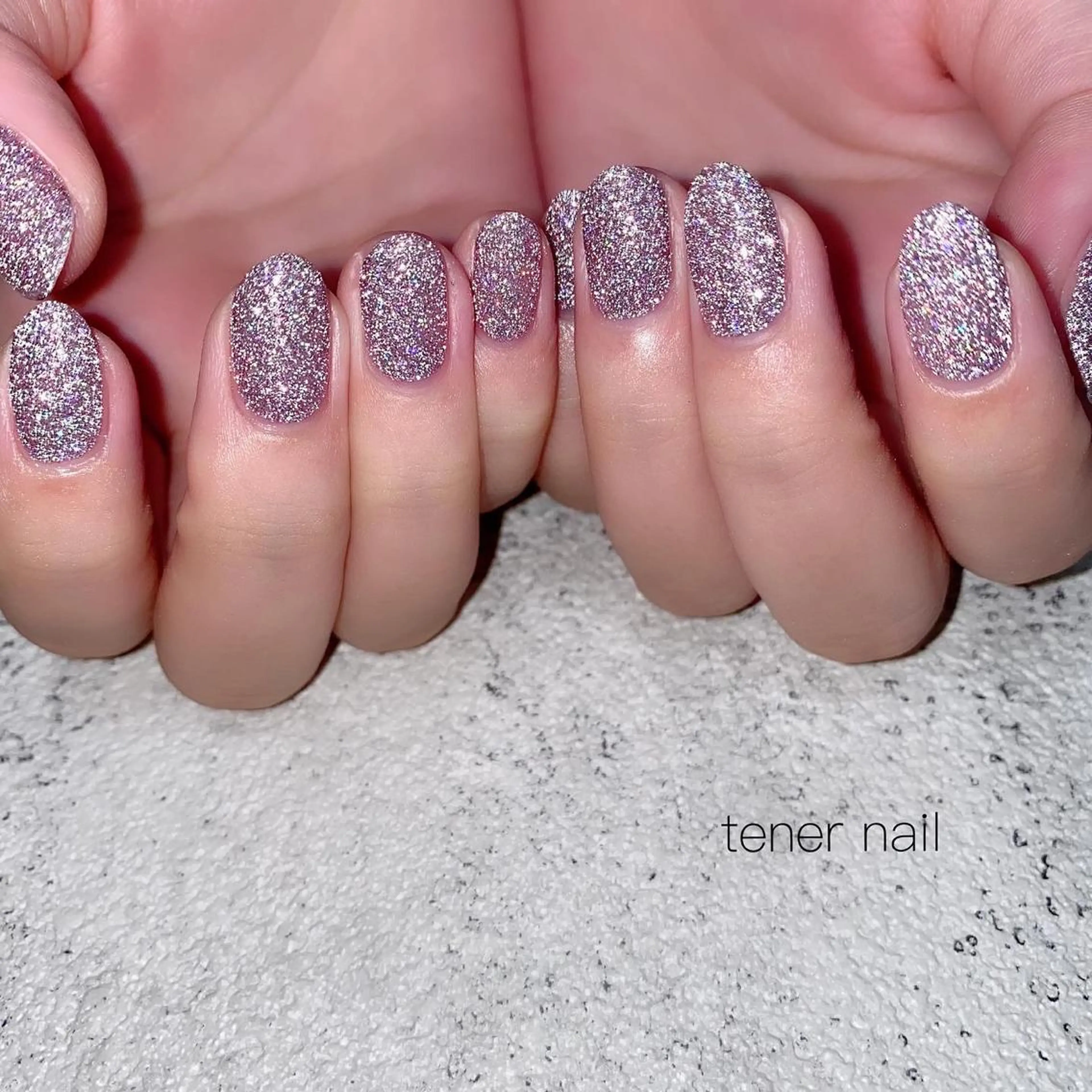 ネイル フラッシュネイル ラメ(グリッター) パープル tener  nail  テネルネイル所属・テネルネイル tener nailのネイルデザイン