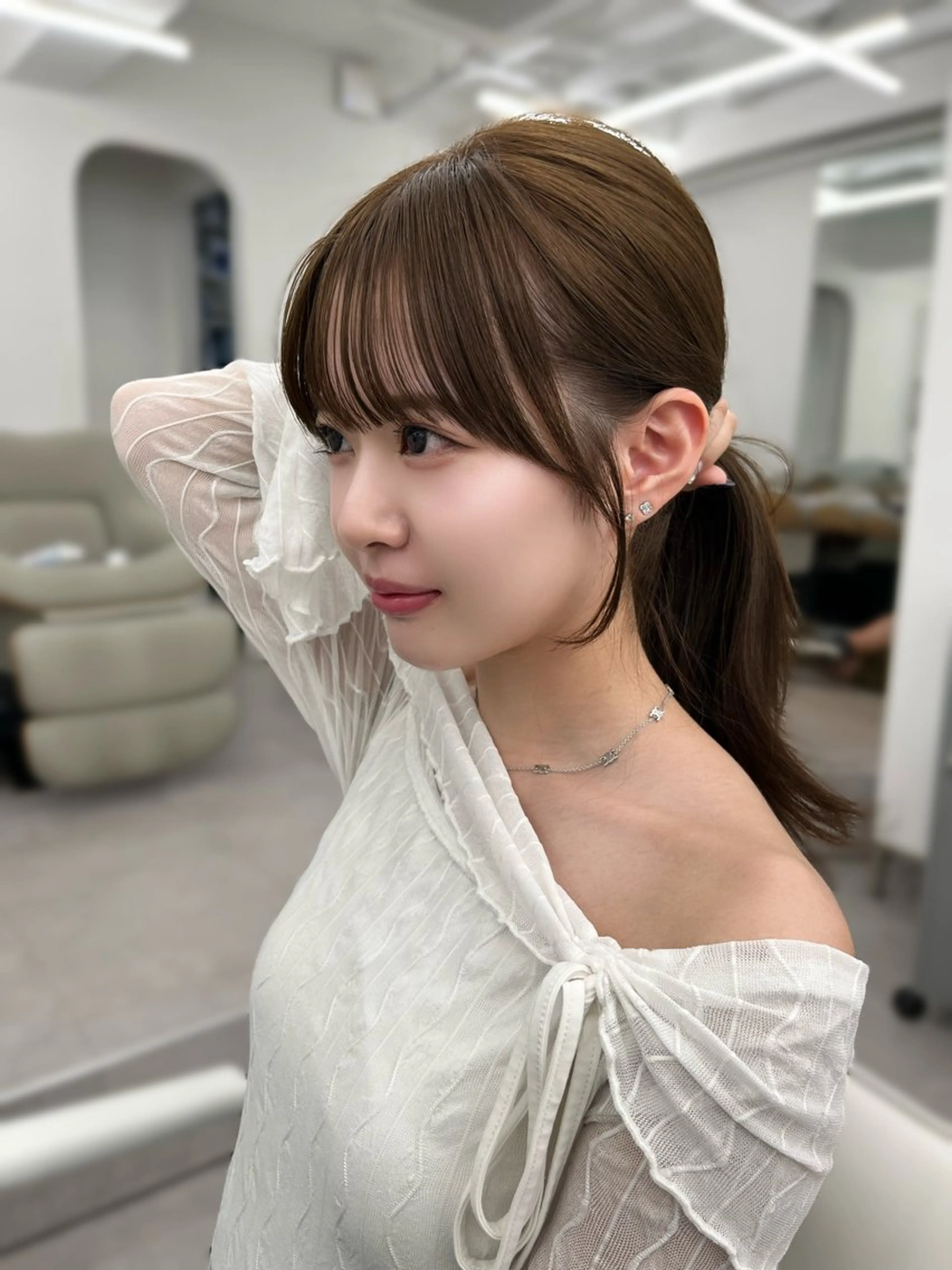 セミロング カラー カット レイヤーカット顔周り /アレンジ伊藤彪真のヘアスタイル