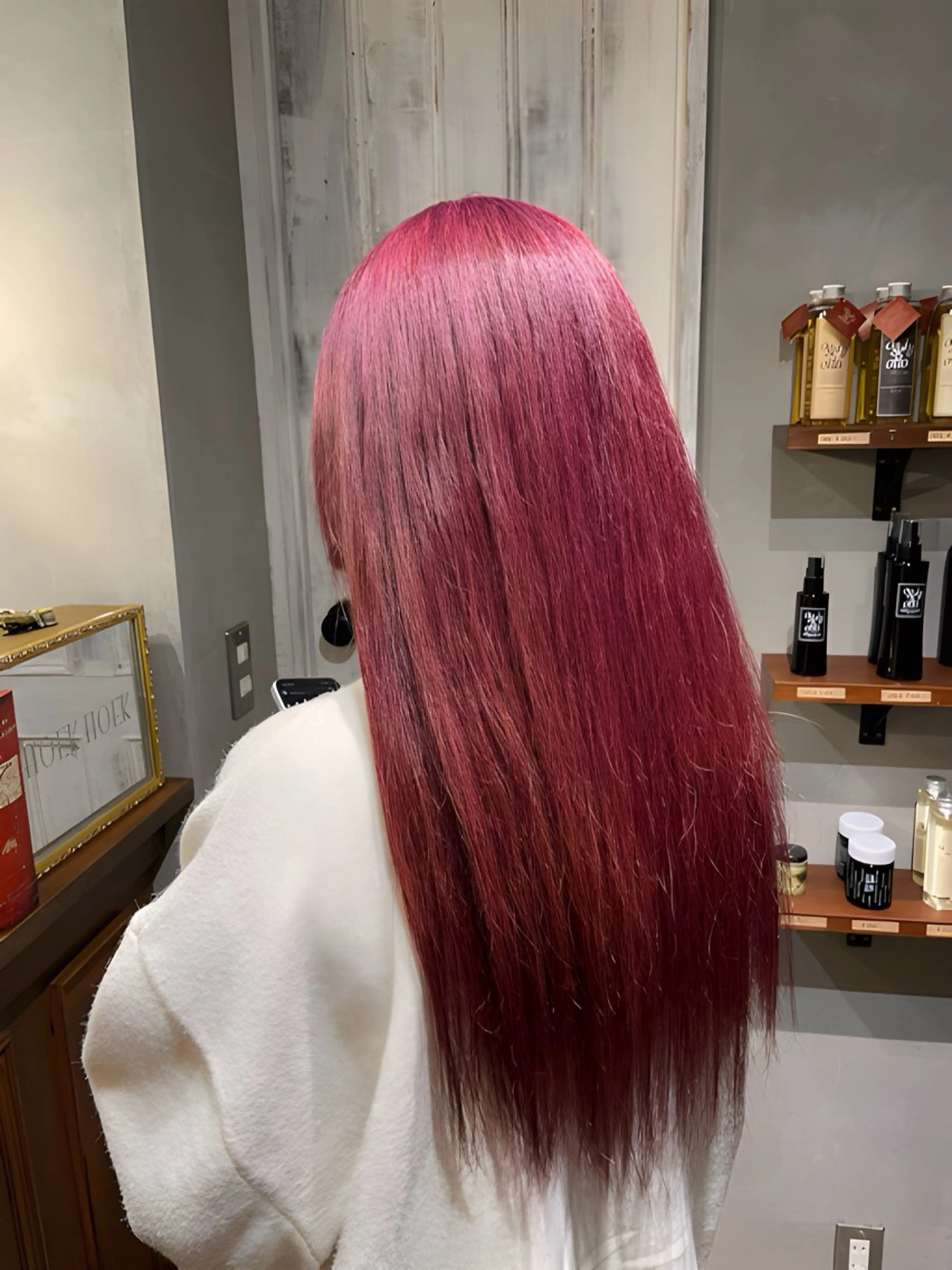 ロング カラー レッドカラー ヘアカラー saya 🧸 カット/縮毛矯正のヘアスタイル