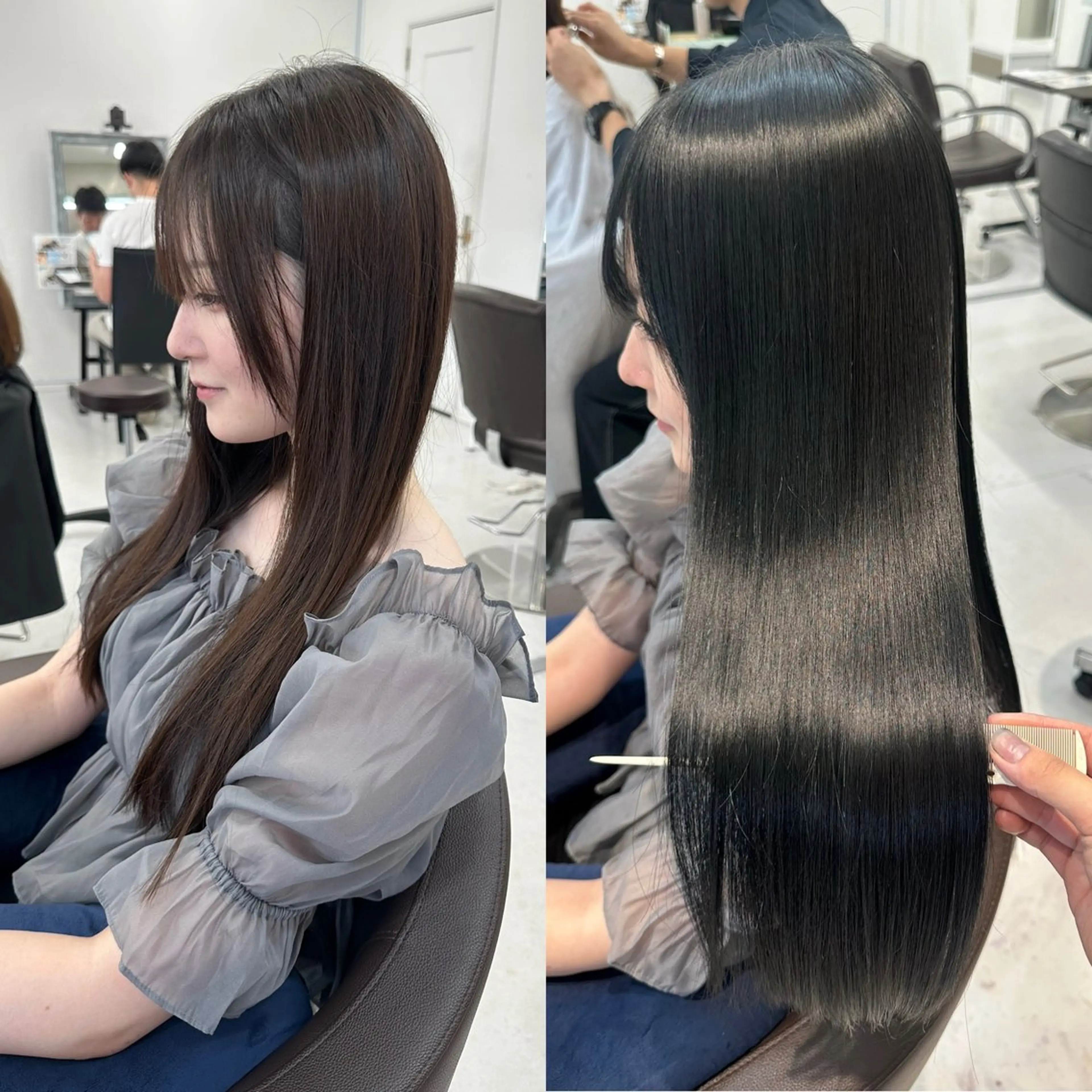 ロング 山崎結菜 🫧透明感カラーのヘアスタイル