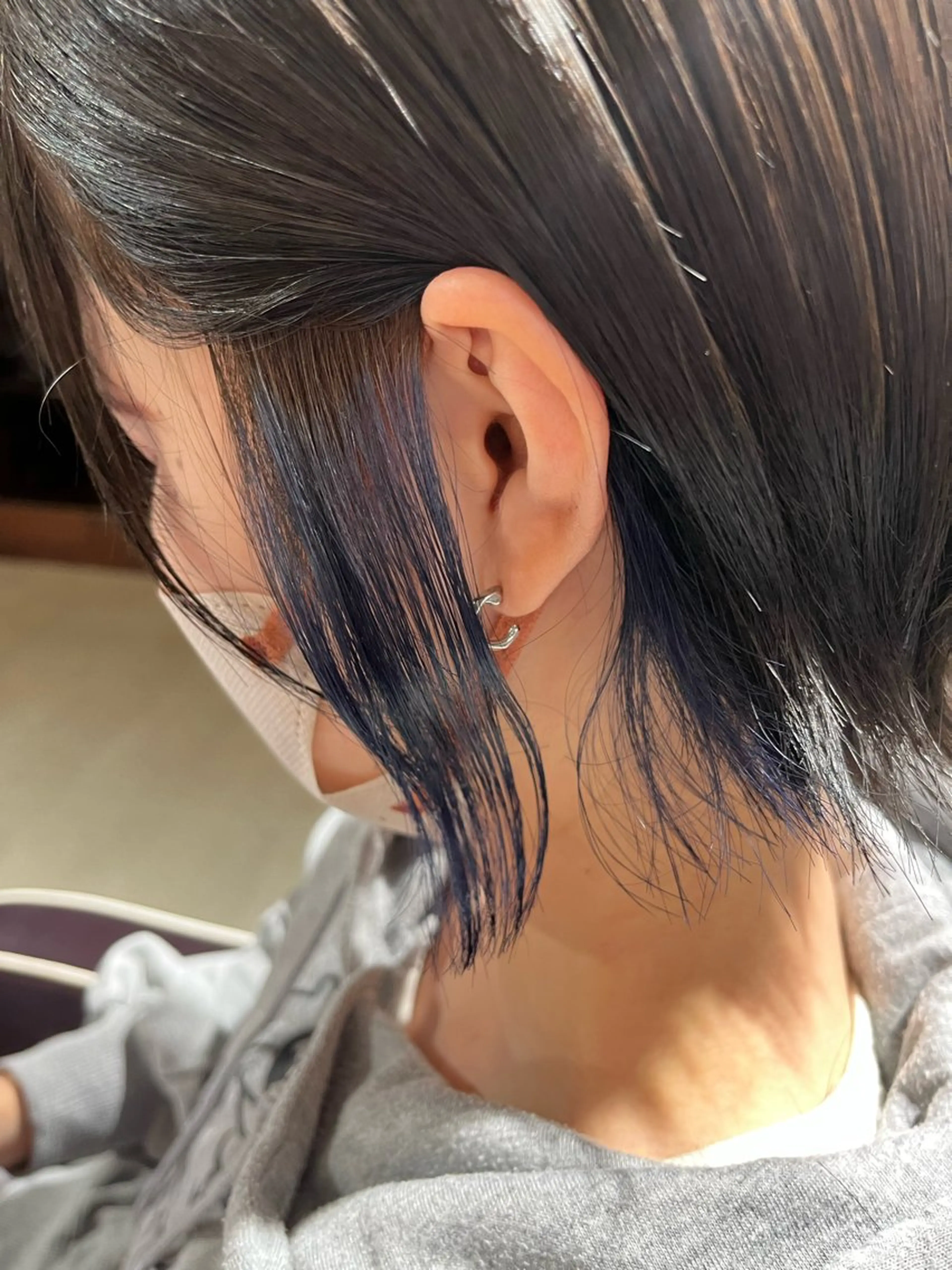 カラー イヤリングカラー ボブ/透明感カラー/ 髪質改善/🌙/ルナのヘアスタイル