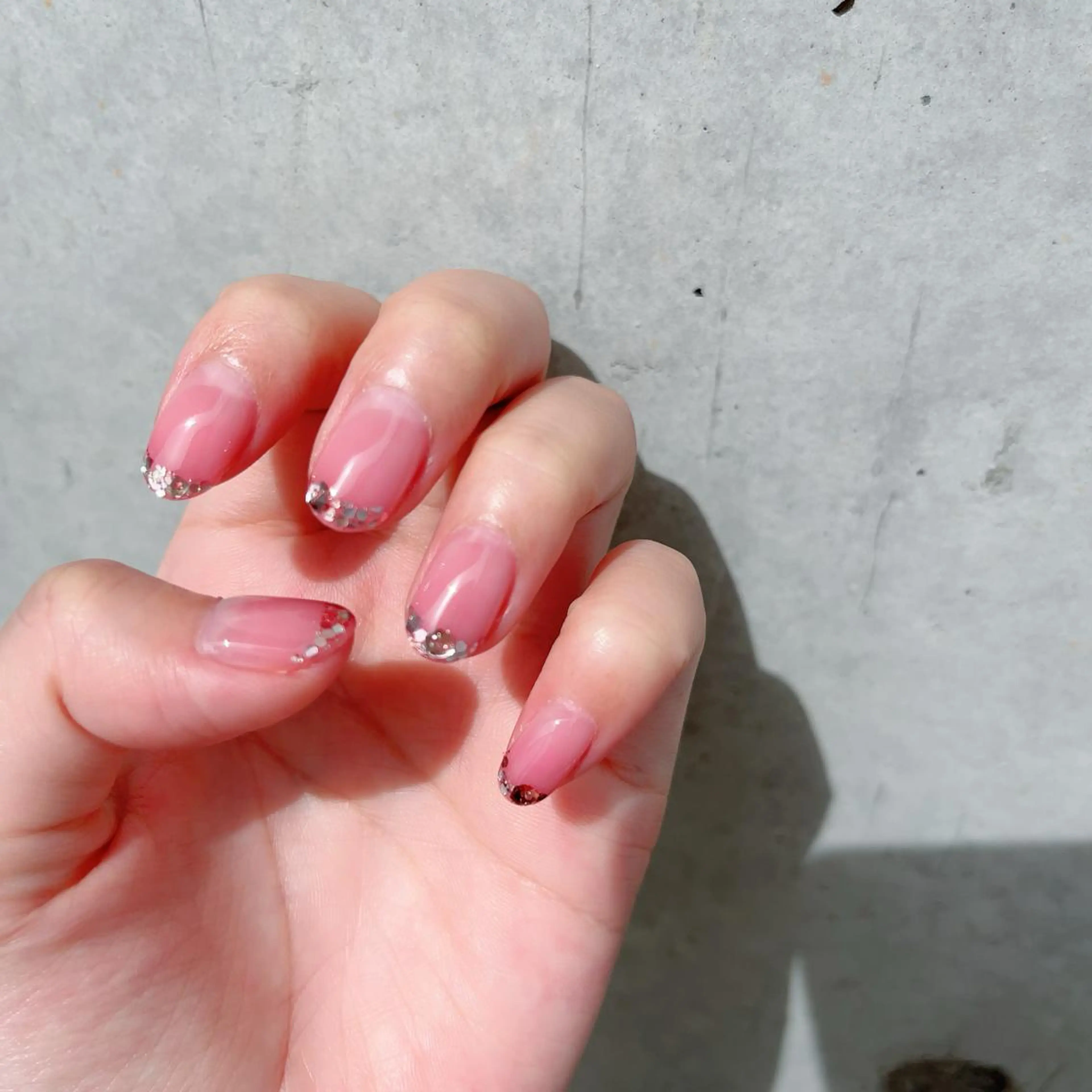 ネイル フレンチネイル ガラスフレンチ グラデーション ハンドネイル nailsalon Aのネイルデザイン