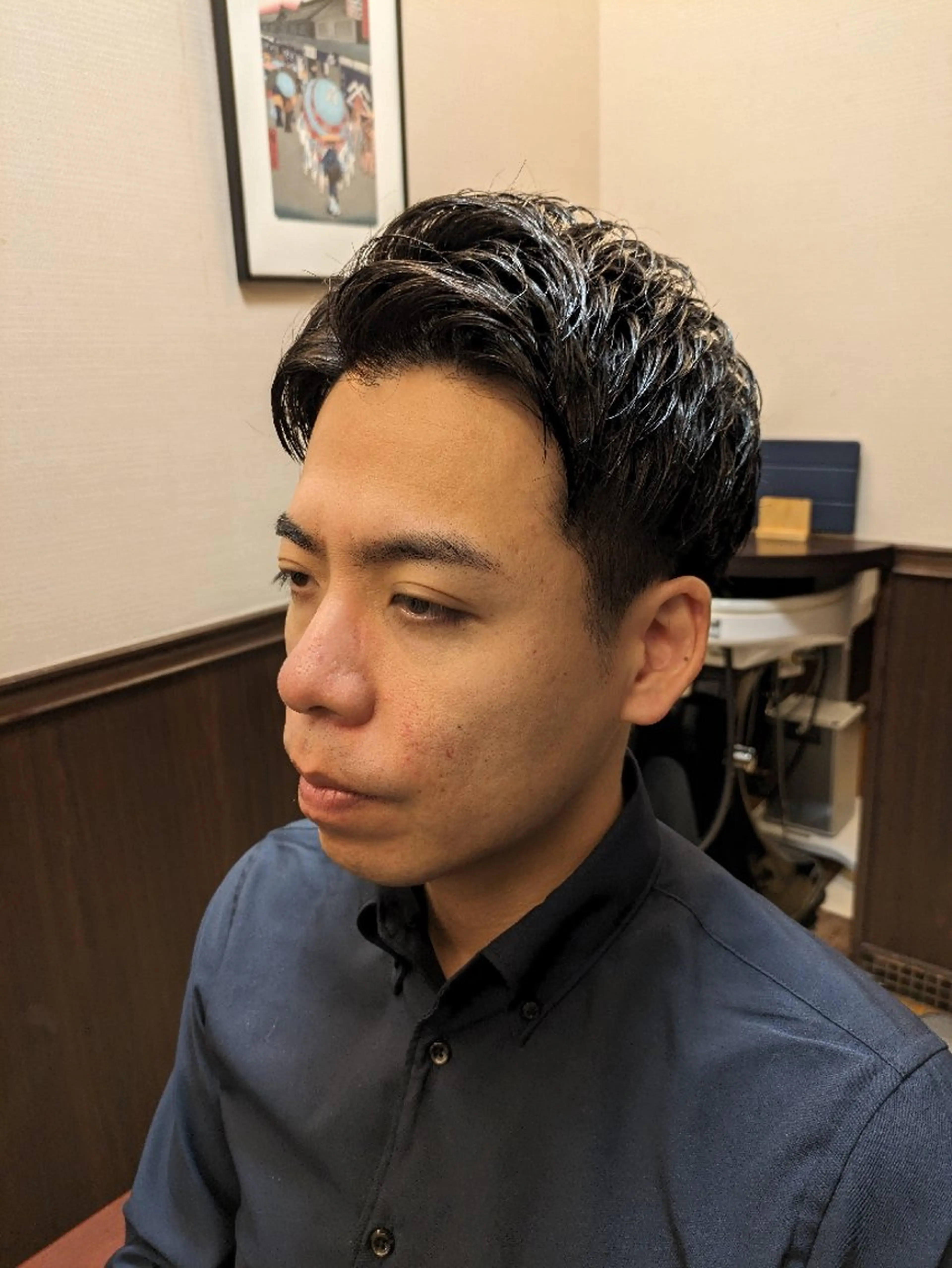 ショート メンズ カット パーマ バーバーウテナ2号店所属・メンズ専門 AKIRAのヘアスタイル