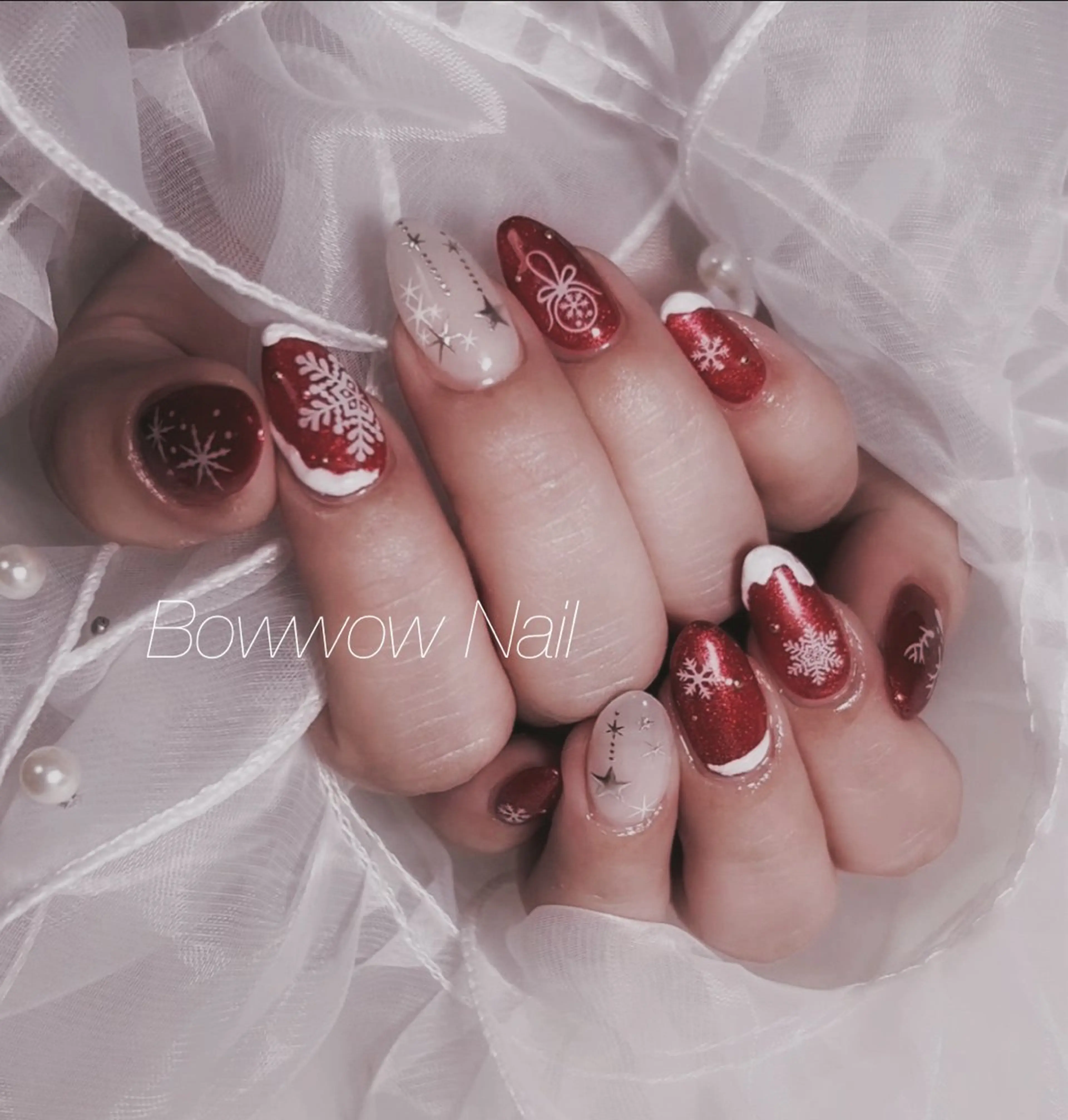 ネイル 冬ネイル クリスマス Bow wow Nail さや🧸のネイルデザイン