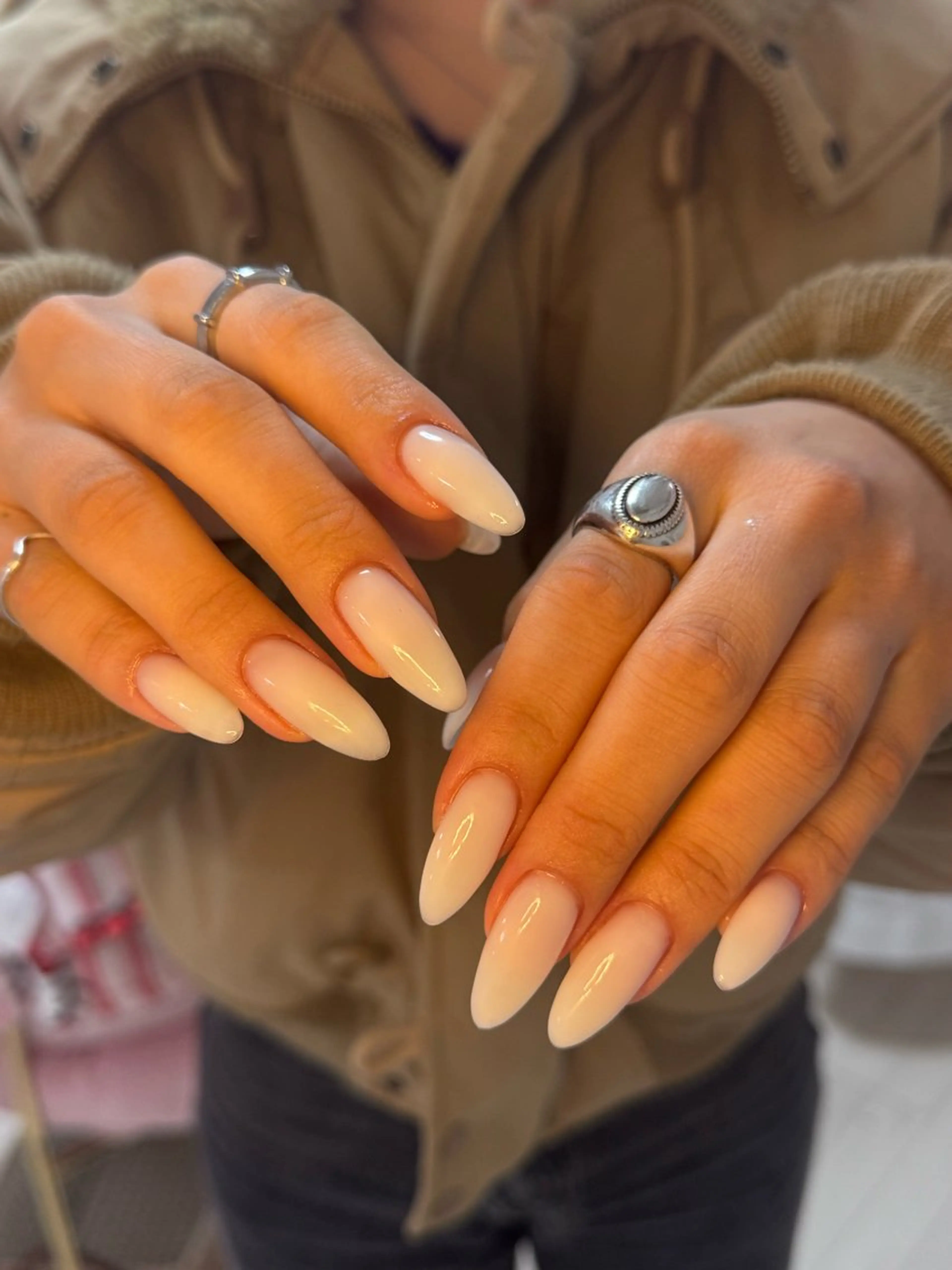 ネイル アートネイル オーロラネイル チークネイル フレンチネイル ガラスフレンチ ハンドネイル 🎀🎀YooLi Nail Salonのネイルデザイン