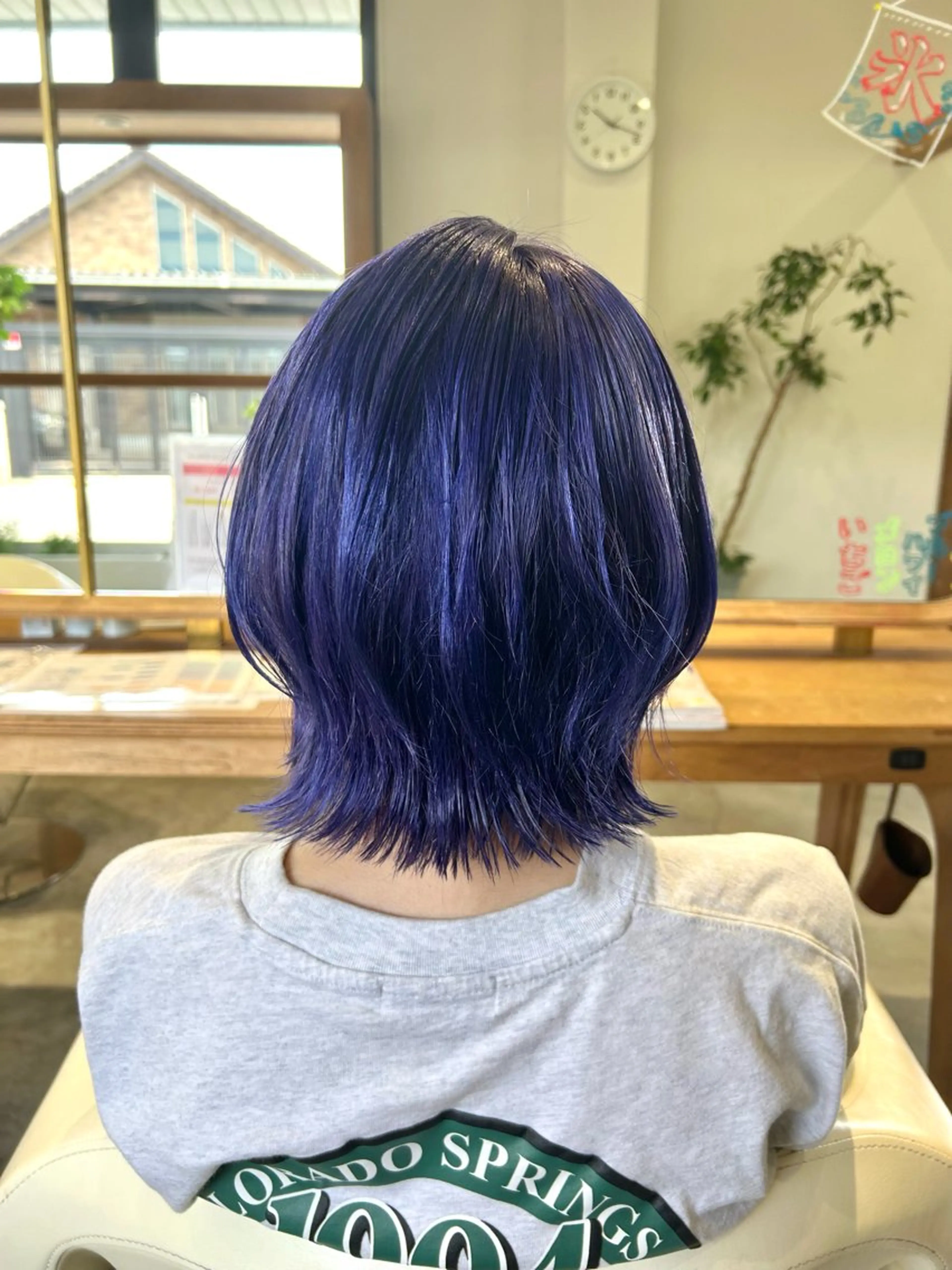 ショート カラー ブルーカラー ブルーラベンダー ハイトーンカラー ラベンダーカラー ショートヘア ヘアカラー fulam所属・佐藤悠生/郡山 メンズパーマ.カットのヘアスタイル