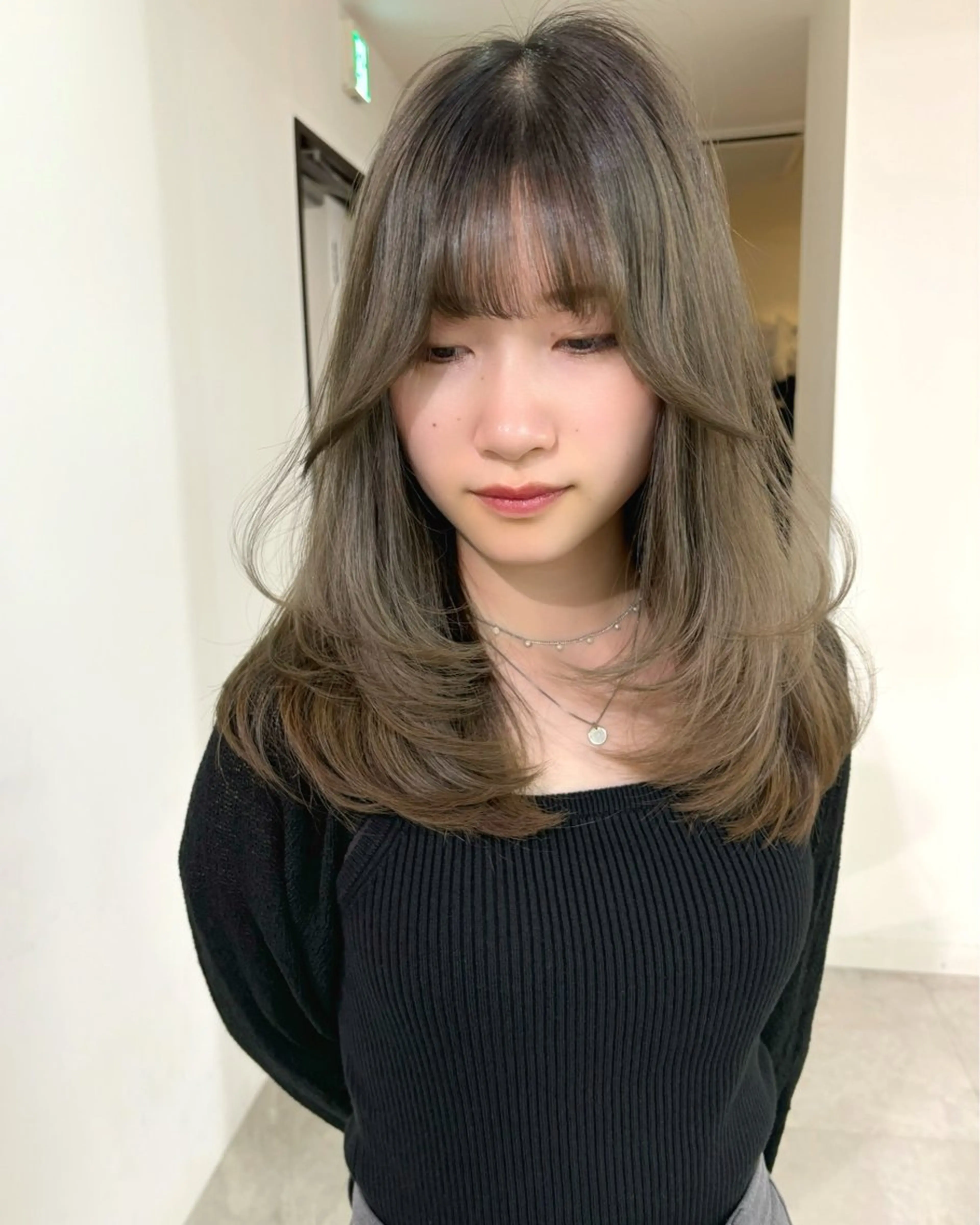 セミロング レイヤーカット カット mizuki/ピンク ベージュ.レイヤーのヘアスタイル