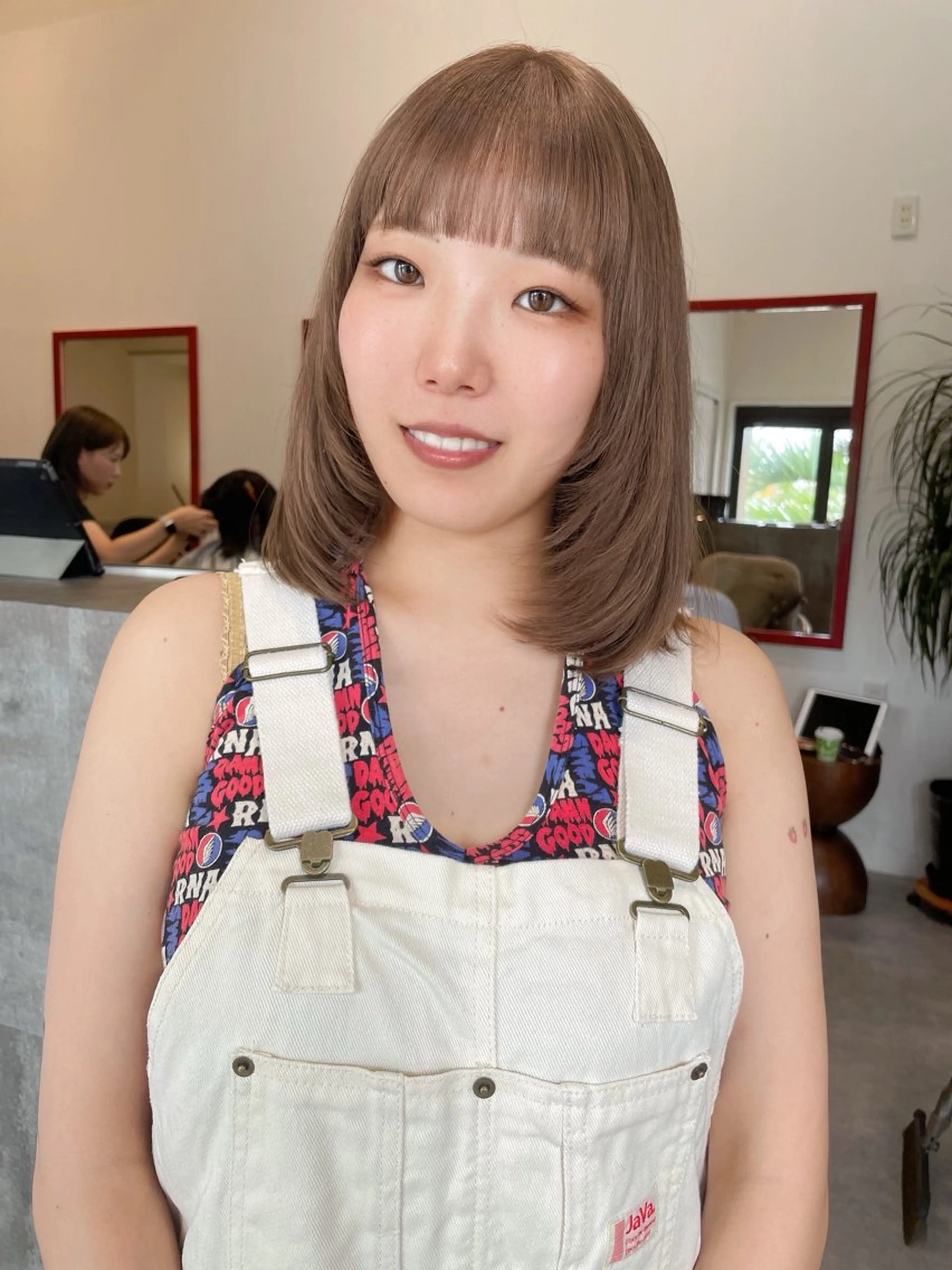 ミディアム カラー アッシュ ベージュカラー ブリーチ 透明感カラー グレージュ ヘアカラー トリートメント 🌈高田大夢似合わせ 透明感カラー🌈のヘアスタイル