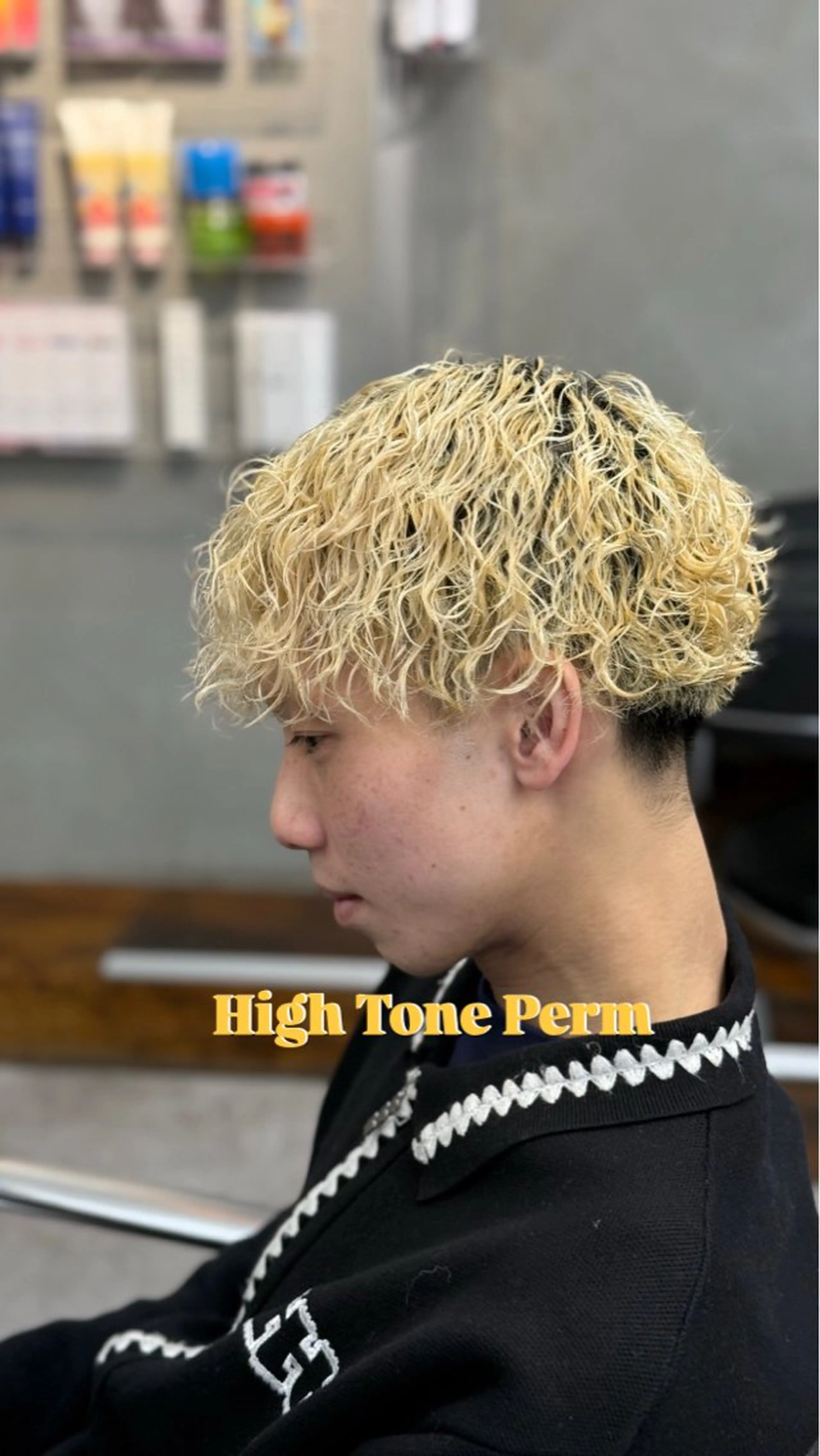 ショート カラー パーマ ブリーチ ハイトーンカラー カット パーマ TNB tokyo所属・メンズパーマカット ブリーチ渋谷トモヤのヘアスタイル