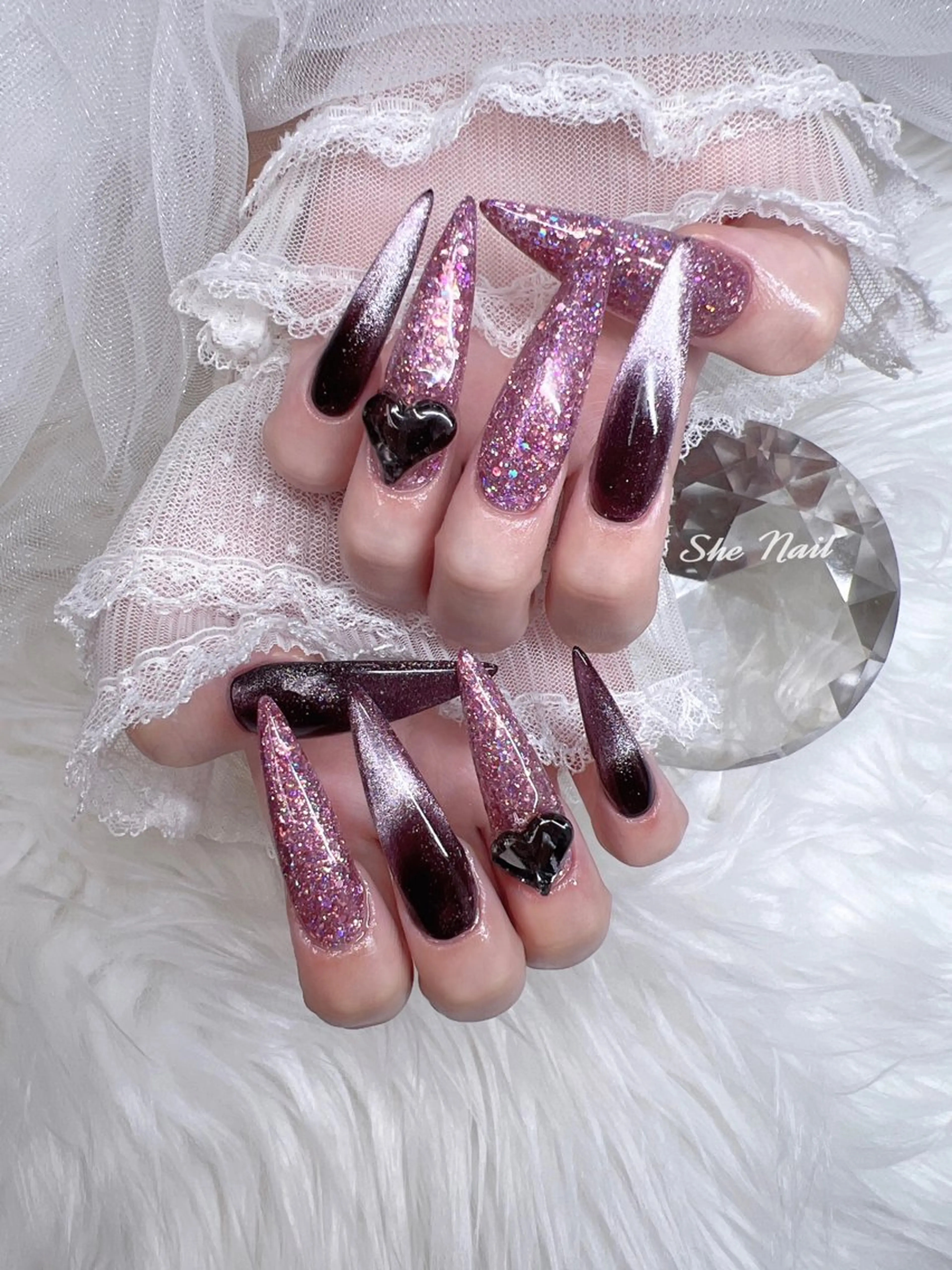 ネイル チークネイル 長さ出し マグネットネイル 持ち込み ワンカラーネイル She   Nail所属・ISA_ BELLAのネイルデザイン