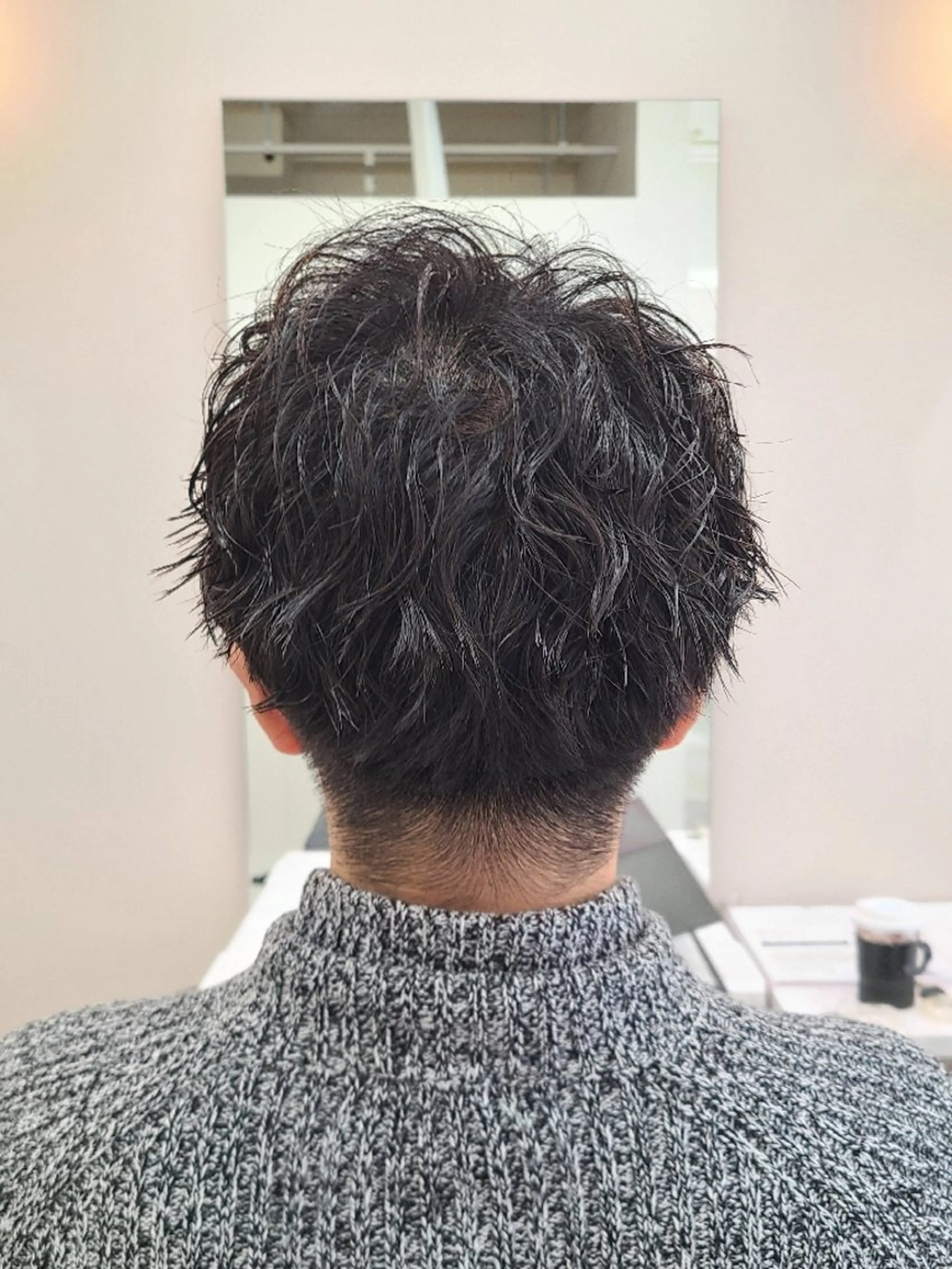 ショート パーマ メンズ カット パーマ 桐島 令奈のヘアスタイル