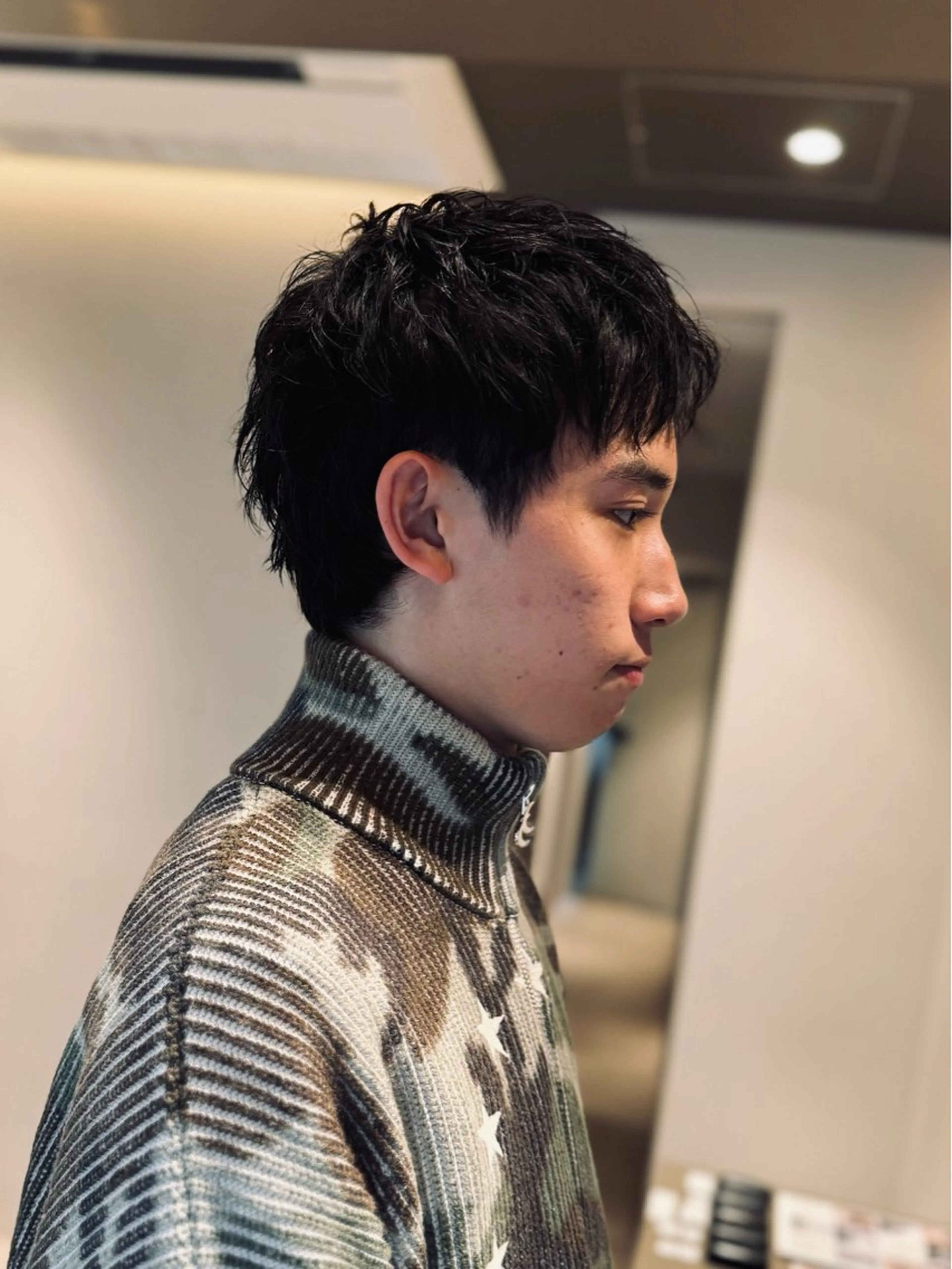 ショート パーマ メンズ ショートヘア カット パーマ メンズ 大人パーマ 丸山のヘアスタイル