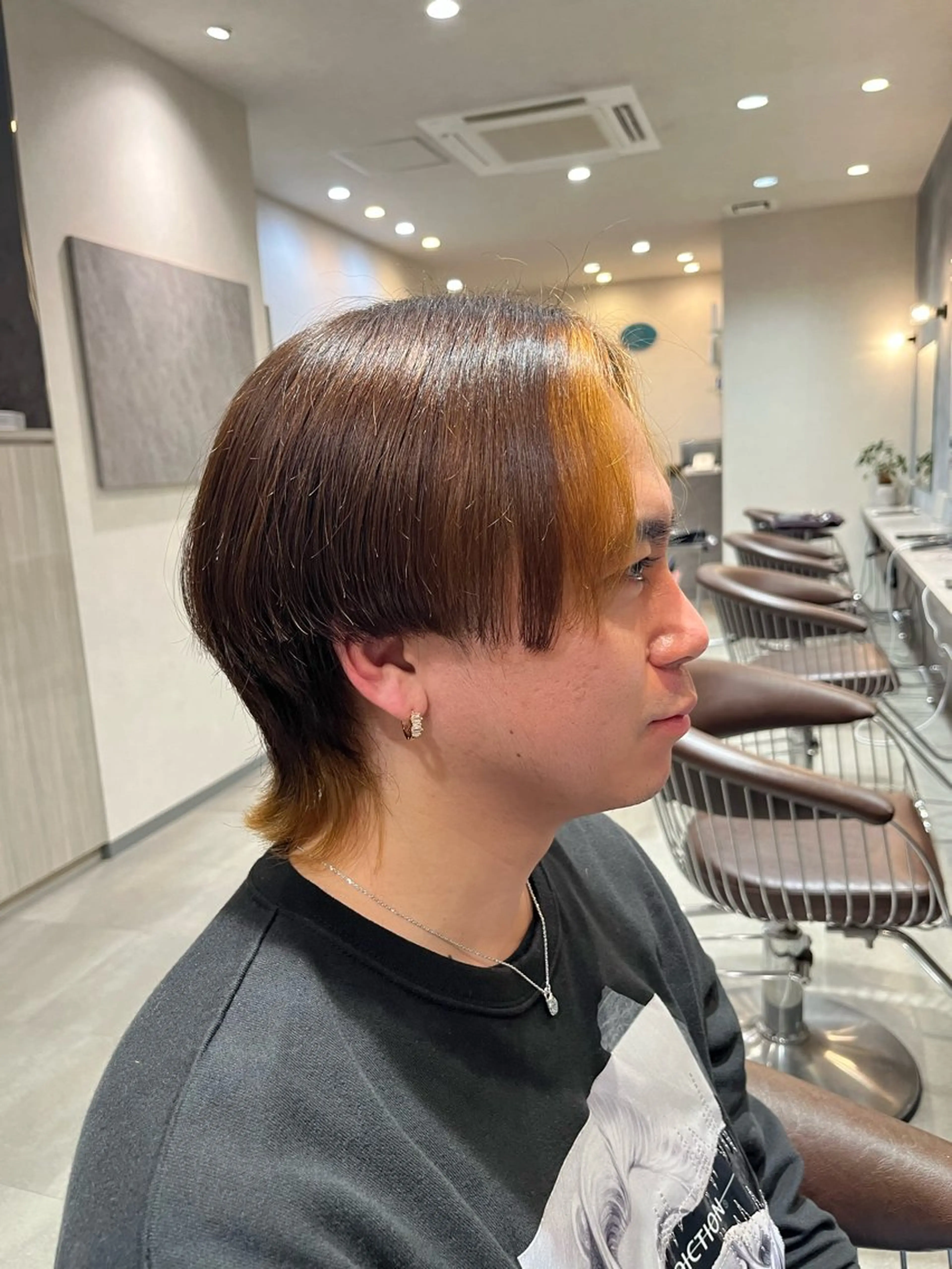 メンズ センターパート メンズウルフカット ウルフカット topa/高井 菜緒のヘアスタイル