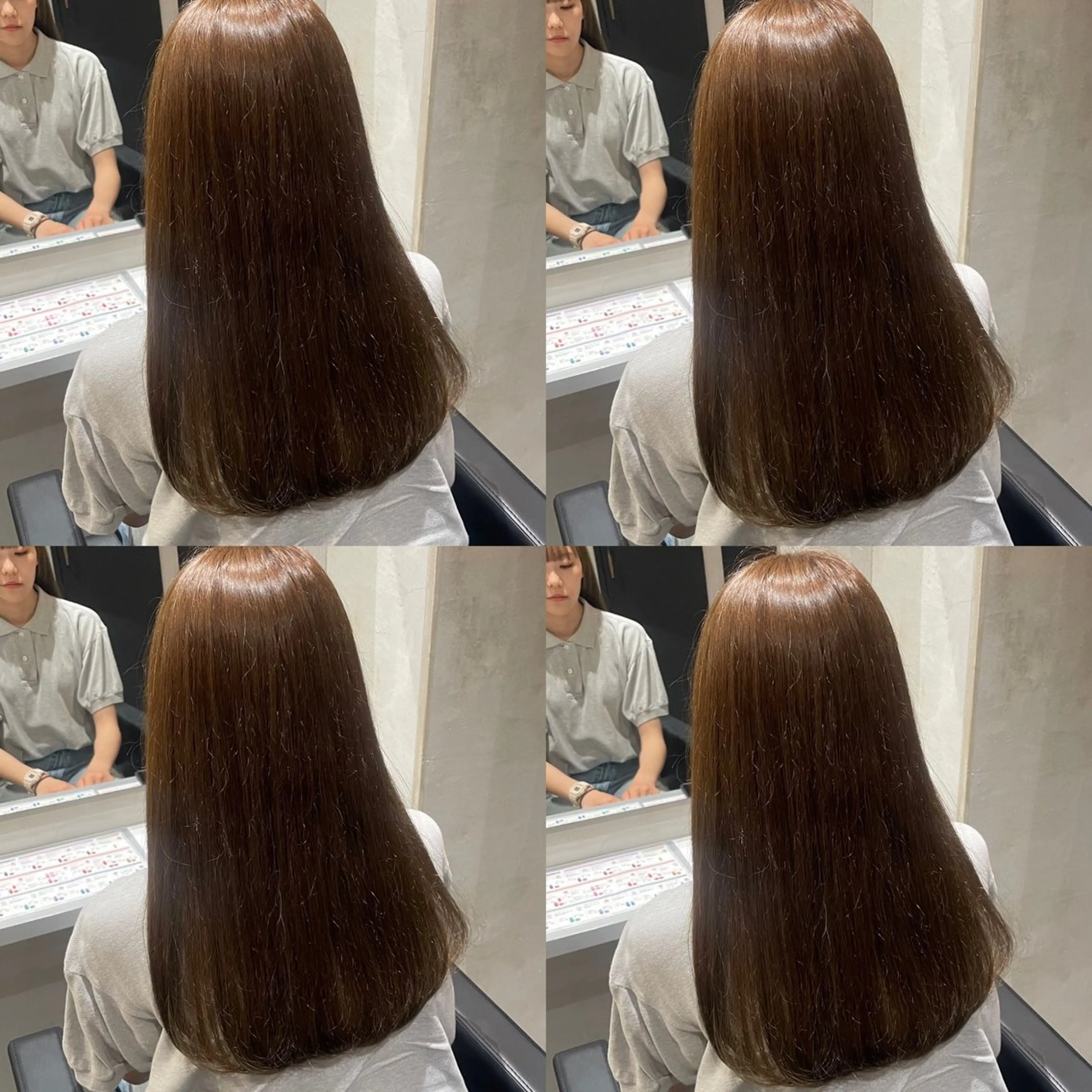 ミディアム カラー カット ヘアカラー 縮毛矯正 Minami. 🩵 再現性特化ヘアのヘアスタイル