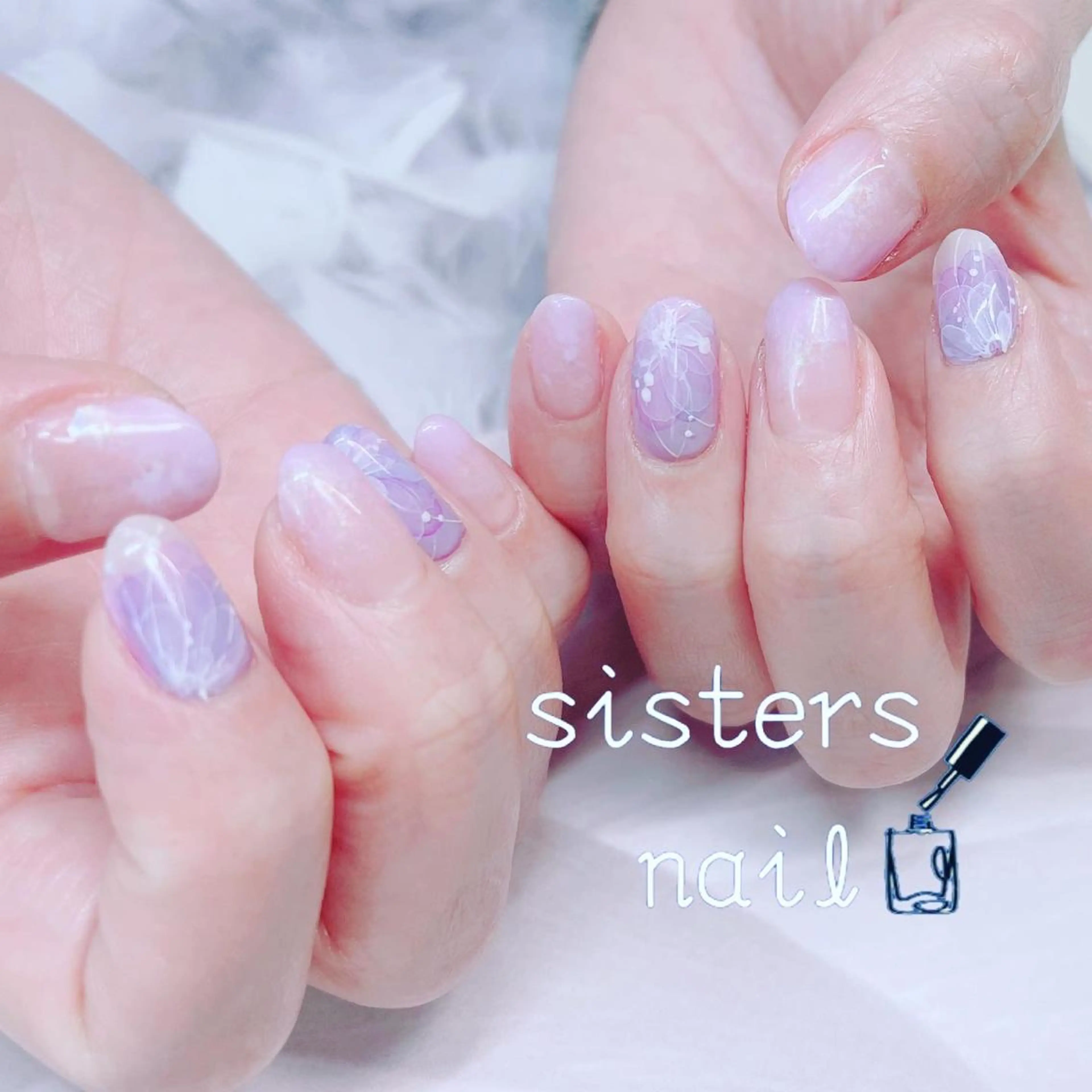 ネイル アートネイル フラワーネイル ニュアンスネイル 春ネイル sisters nail.fのネイルデザイン