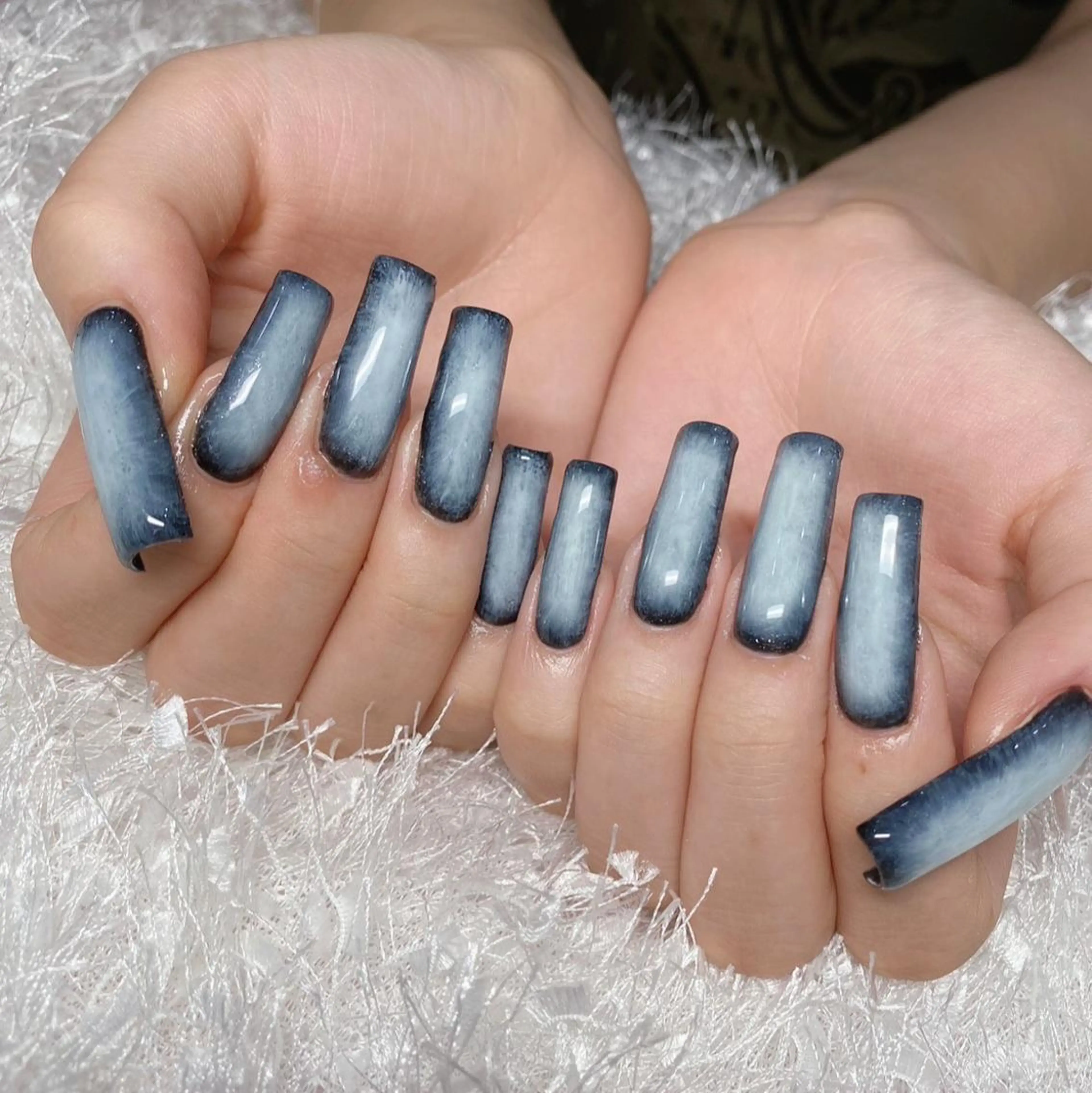 ネイル 長さ出し ジェルネイル グラデーション 韓国ネイル マグネットネイル ハンドネイル Nail&eye Belire 新宿のネイルデザイン