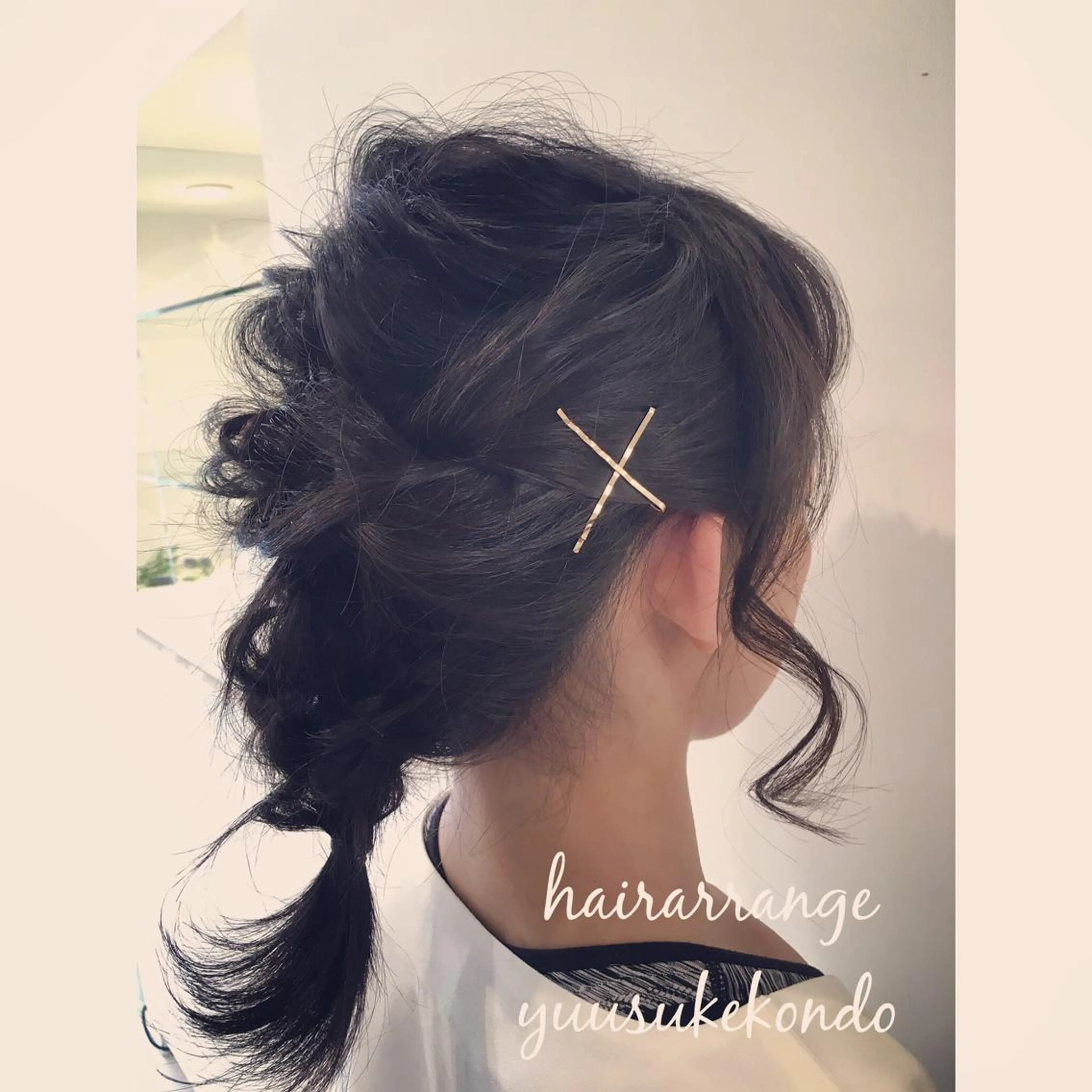 ミディアム ヘアアレンジ 結婚式・ブライダル ミディアムパーマ 縮毛矯正 _WHITE高槻所属・_WHITE高槻店 yusukeのヘアスタイル