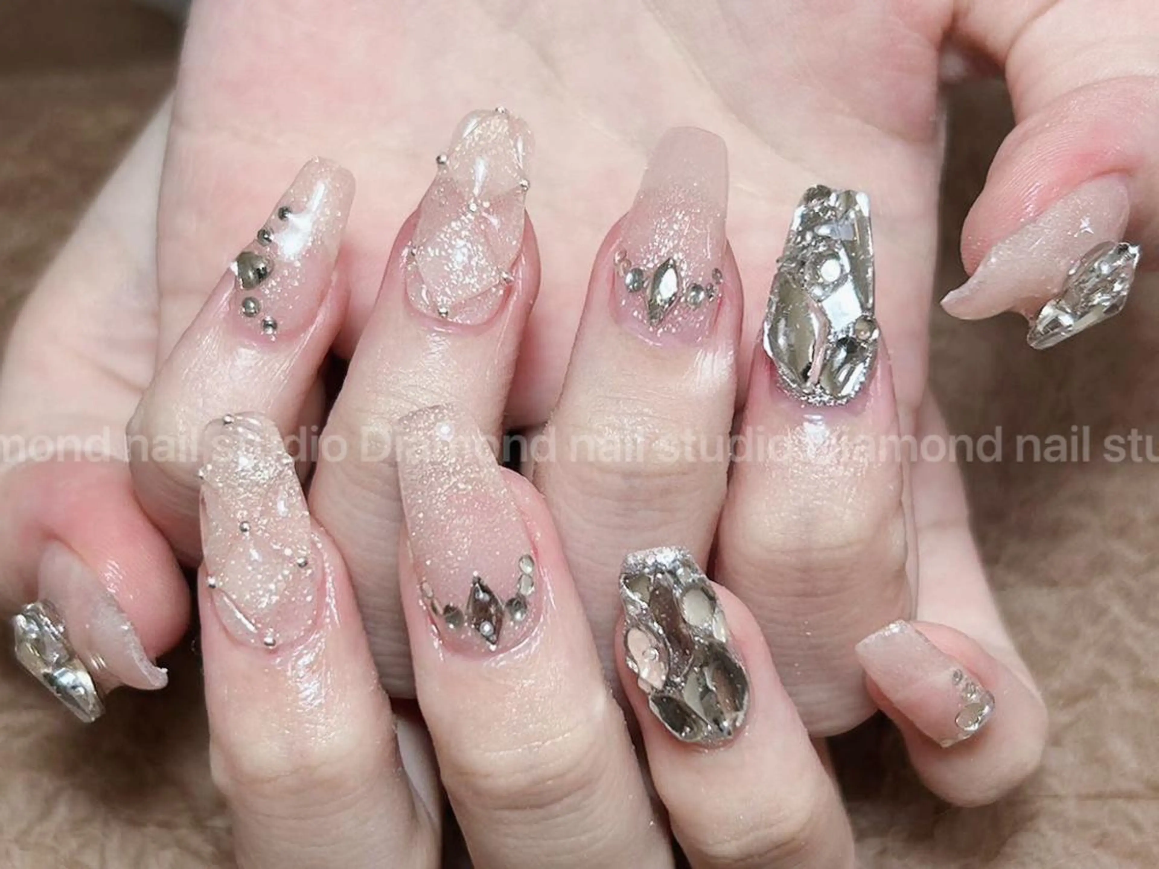 ロング ハンドネイル Diamond ✨のネイルデザイン