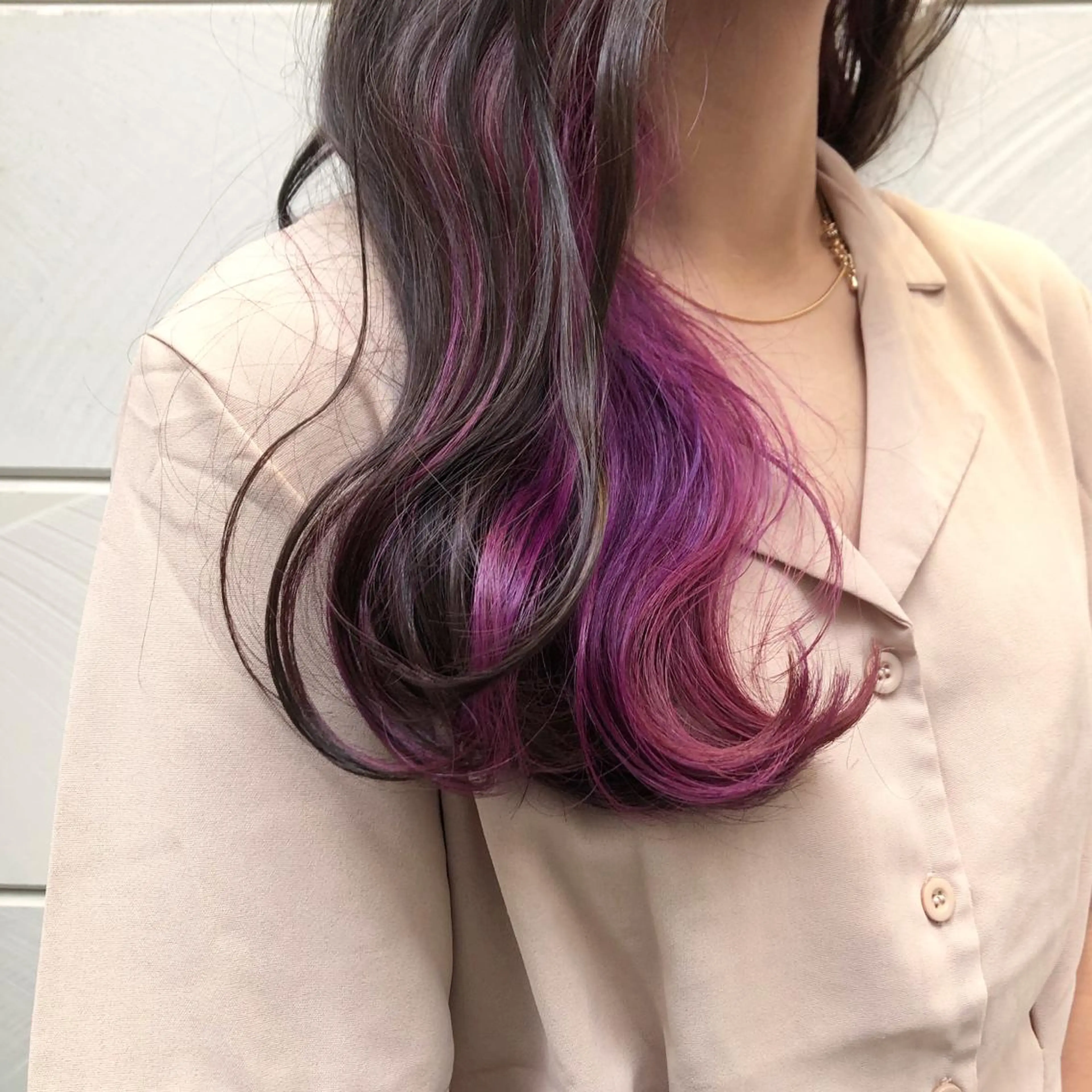 ロング カラー インナーカラー 夏井 沙織のヘアスタイル